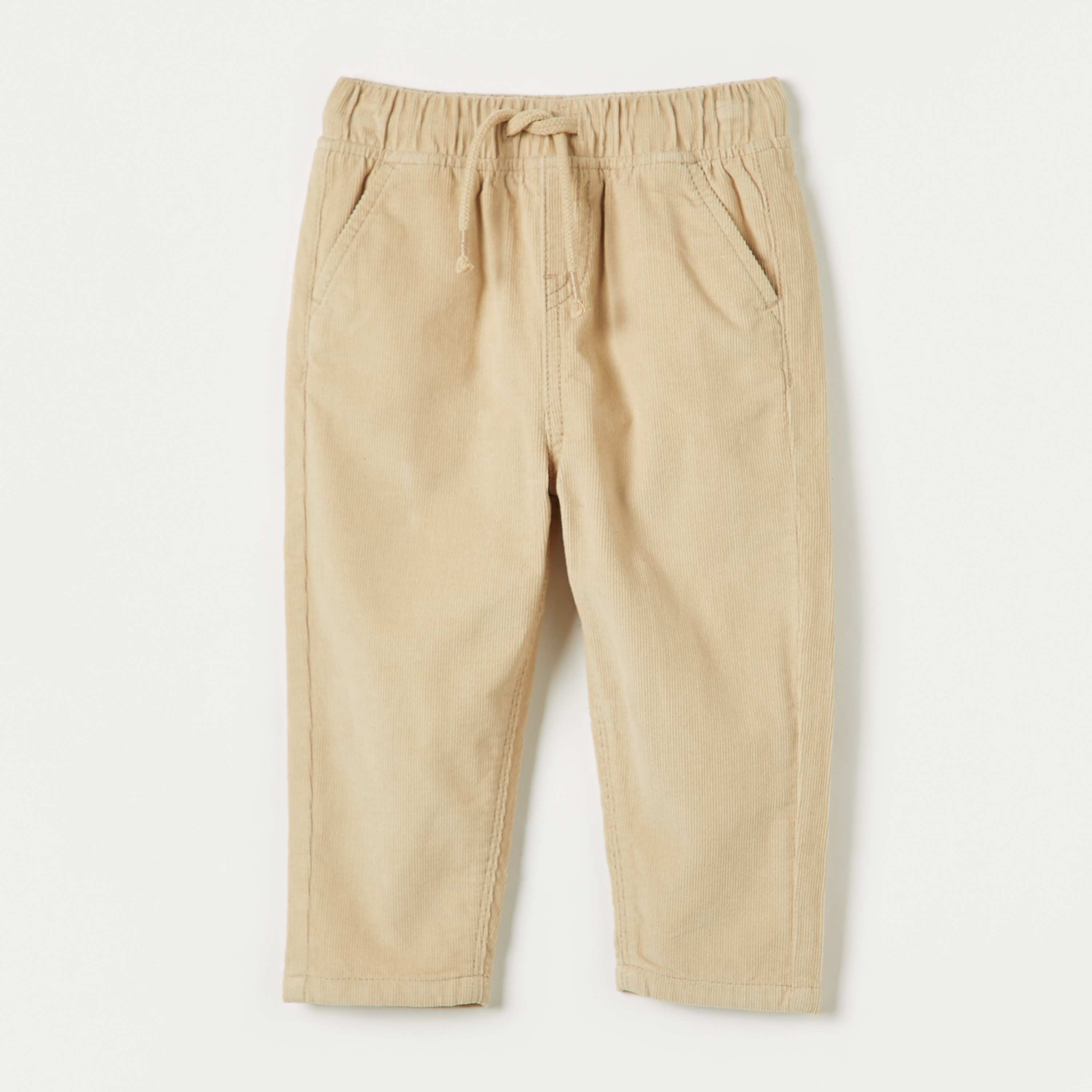 Juniors Solid Corduroy Pants with Drawstring Closure-baby-boys-clothing-bottoms-trousers-image-1