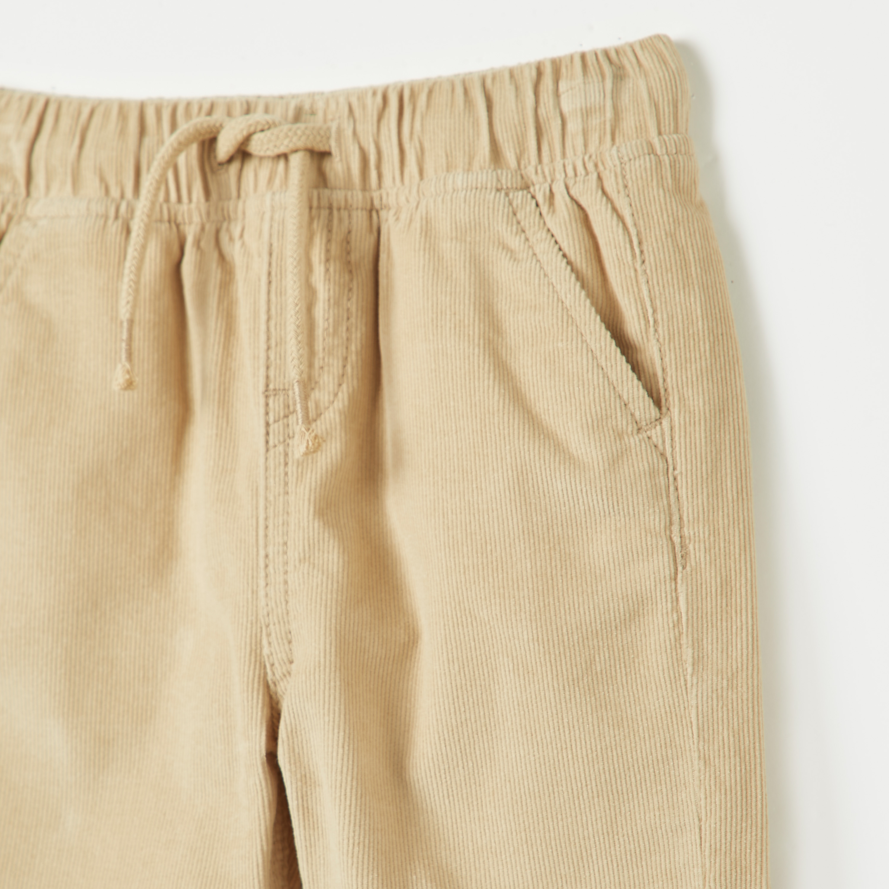 Juniors Solid Corduroy Pants with Drawstring Closure-baby-boys-clothing-bottoms-trousers-image-2