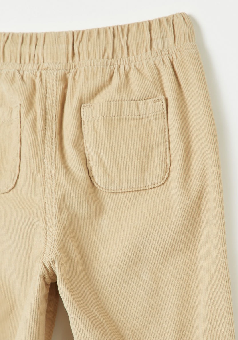 Juniors Solid Corduroy Pants with Drawstring Closure-Pants-image-2