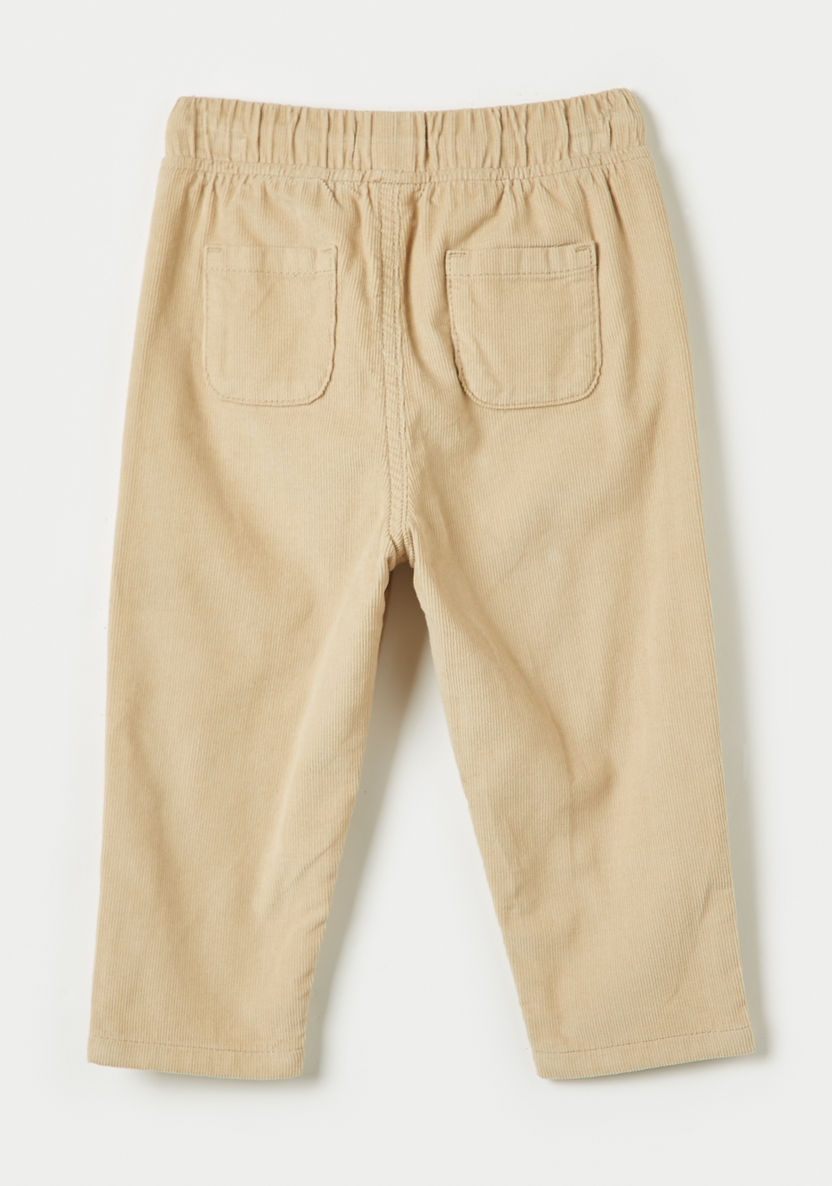 Juniors Solid Corduroy Pants with Drawstring Closure-Pants-image-3