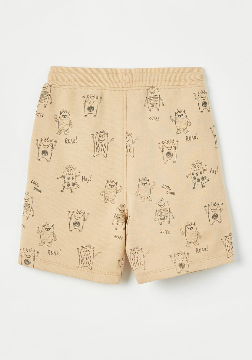 Juniors Printed Shorts with Drawstring Closure-Shorts-image-3