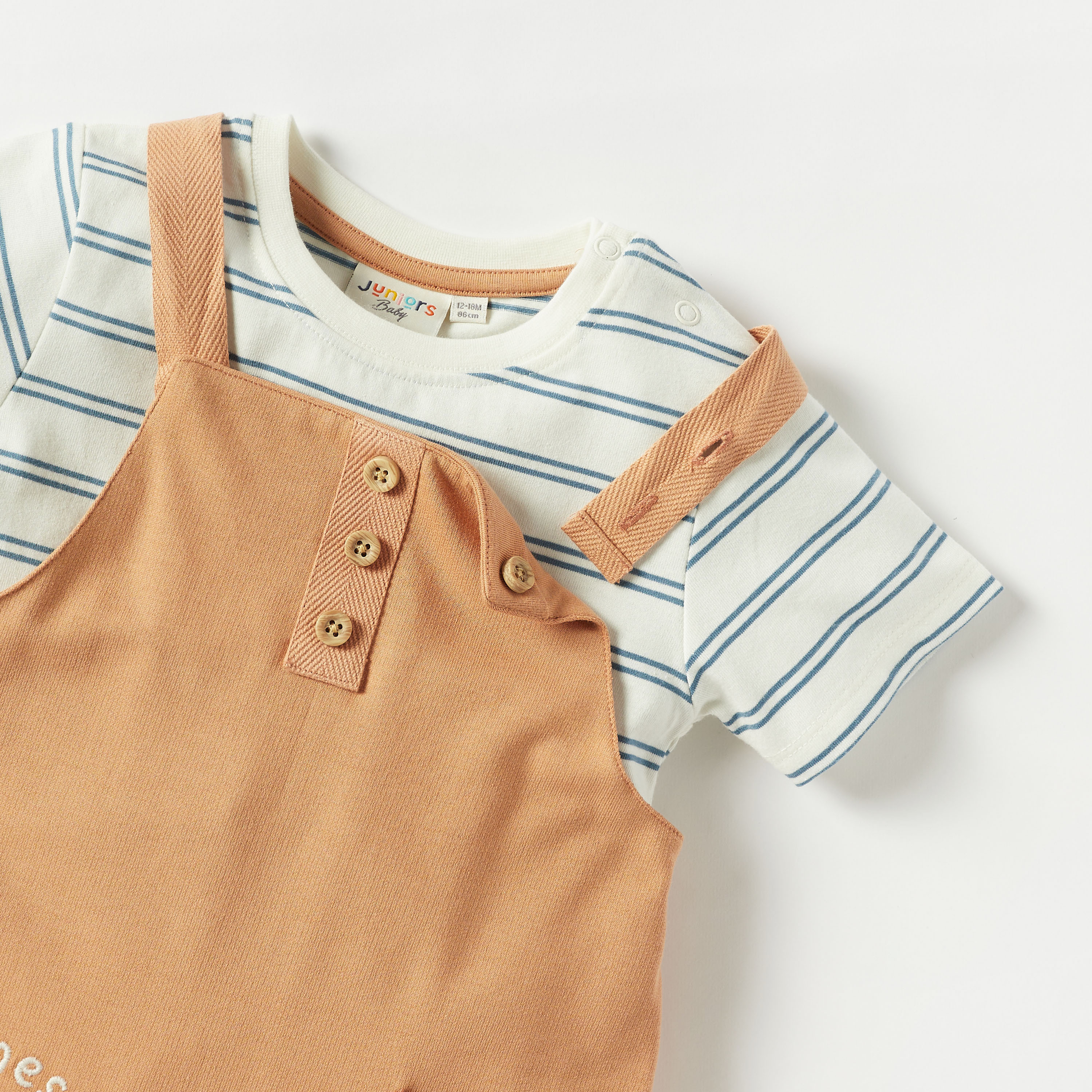 Juniors Printed Dungaree and T-shirt Set-baby-boys-clothing-setsandcoords-image-4