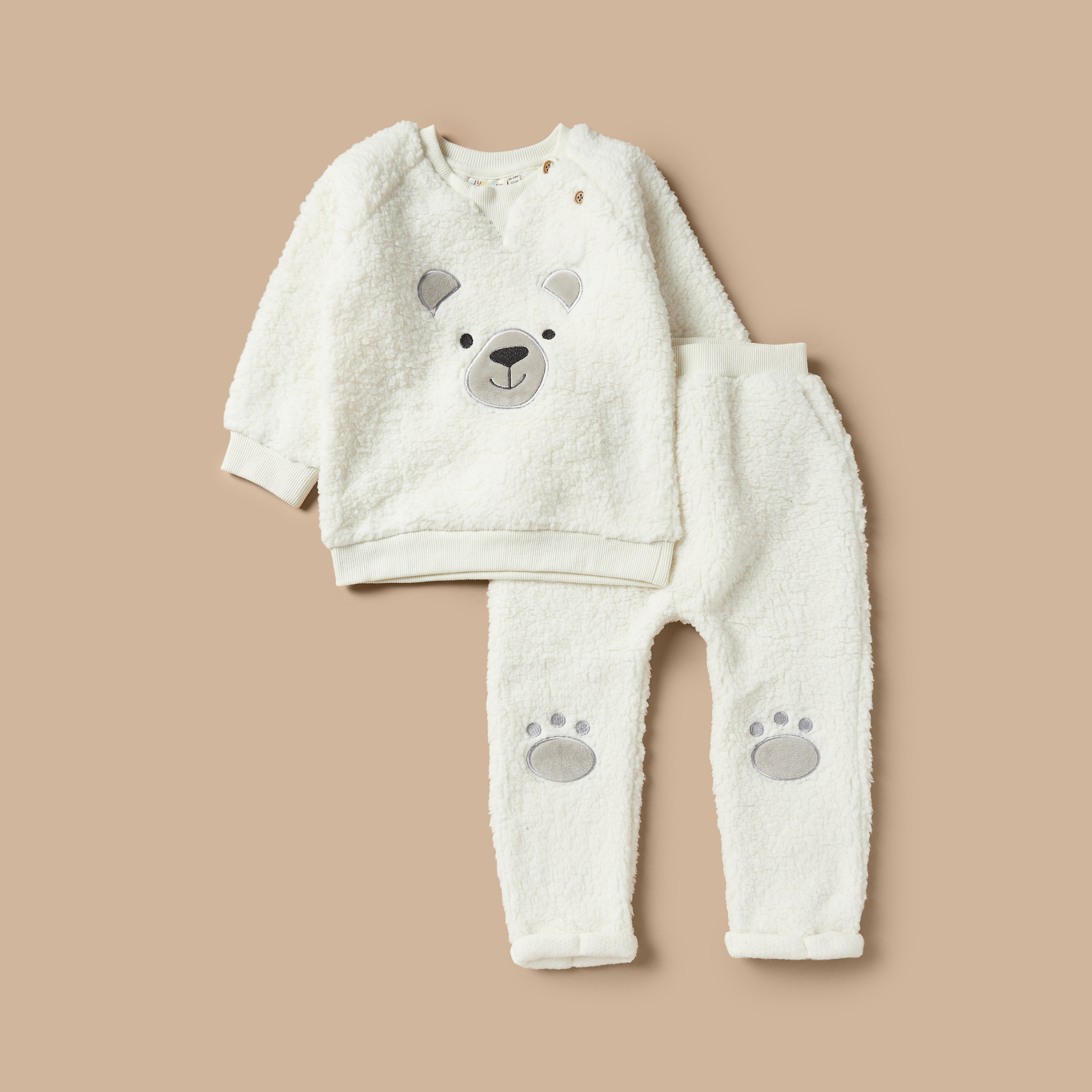 Juniors Textured Sweatshirt and Joggers Set-baby-boys-clothing-winterwear-setsandcoords-image-1