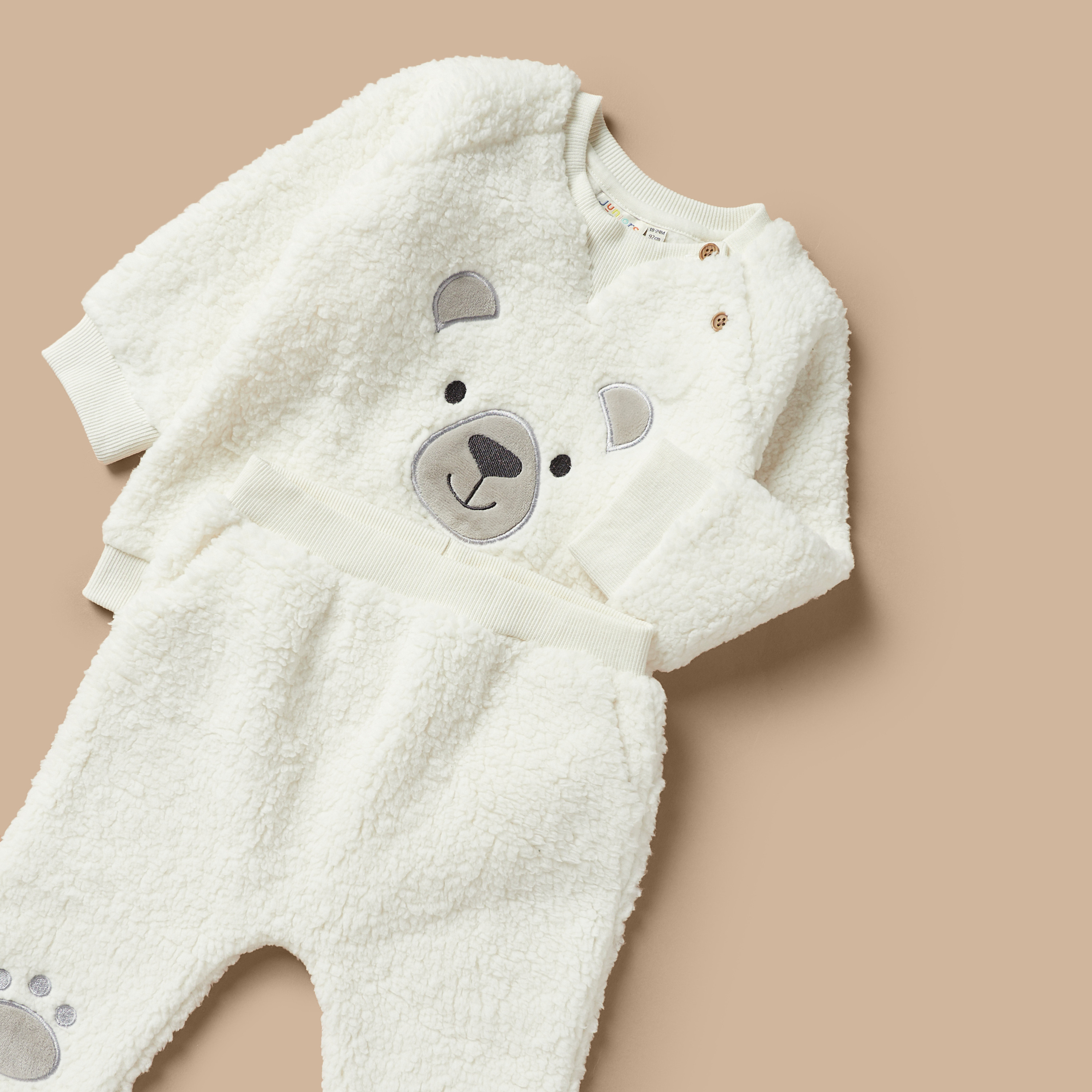 Juniors Textured Sweatshirt and Joggers Set-baby-boys-clothing-winterwear-setsandcoords-image-4