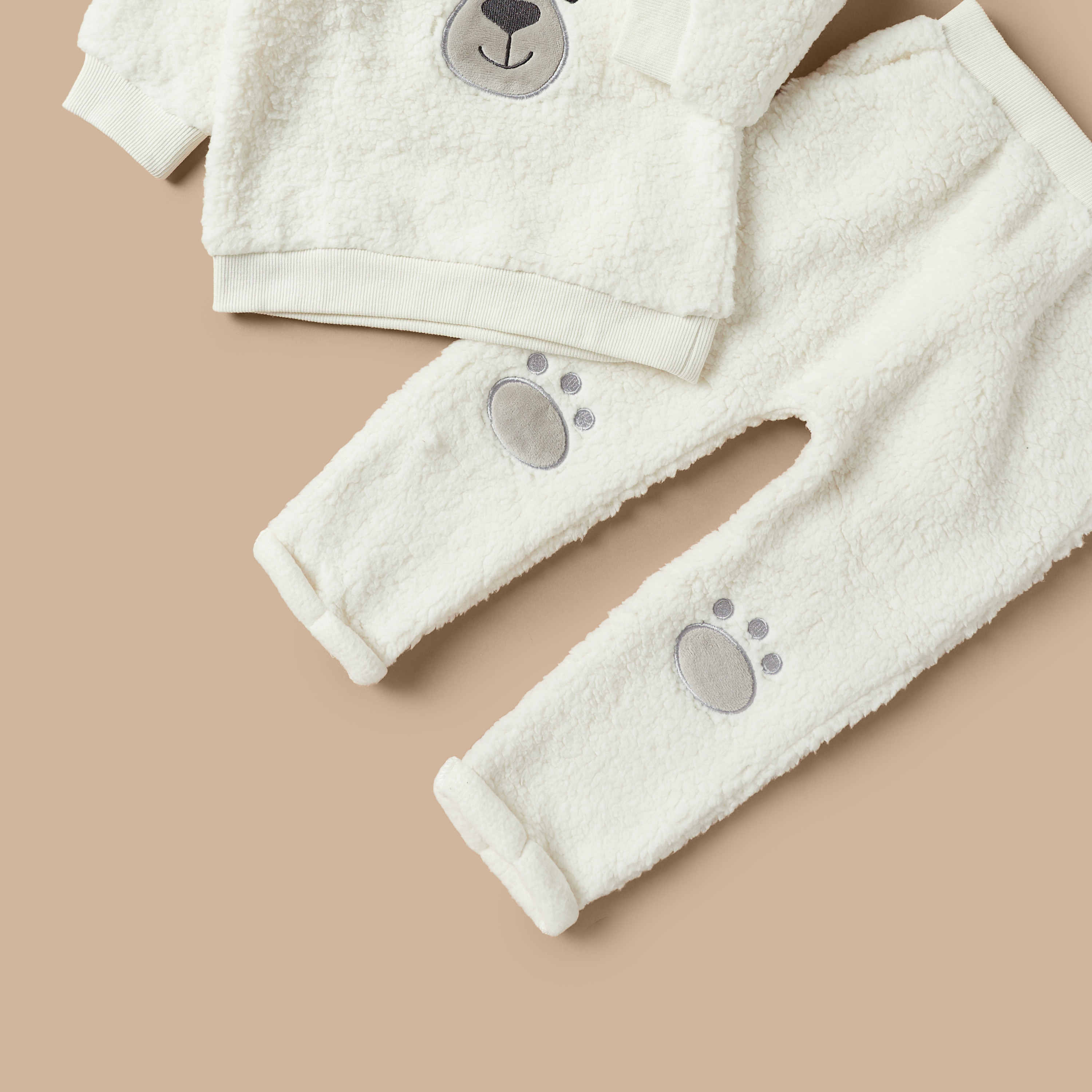 Juniors Textured Sweatshirt and Joggers Set-baby-boys-clothing-winterwear-setsandcoords-image-5