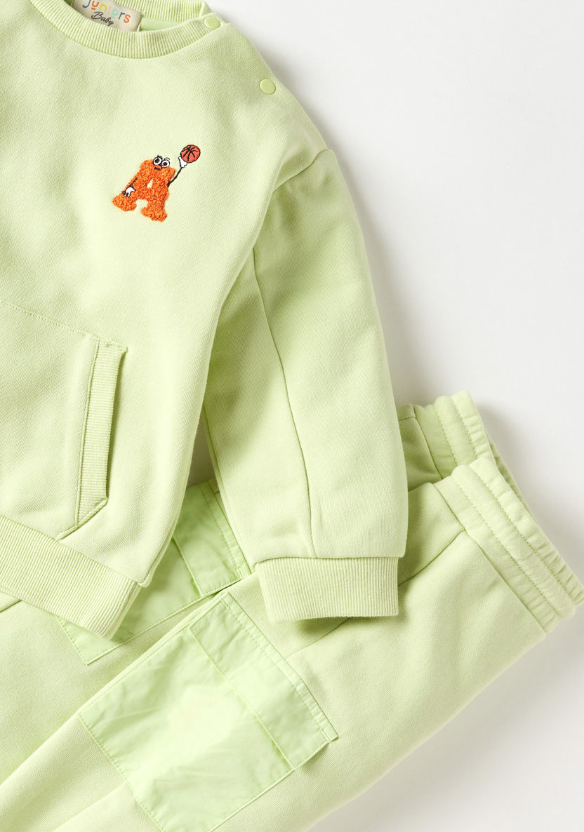 Juniors Embroidered Sweatshirt and Joggers Set-Clothes Sets-image-4