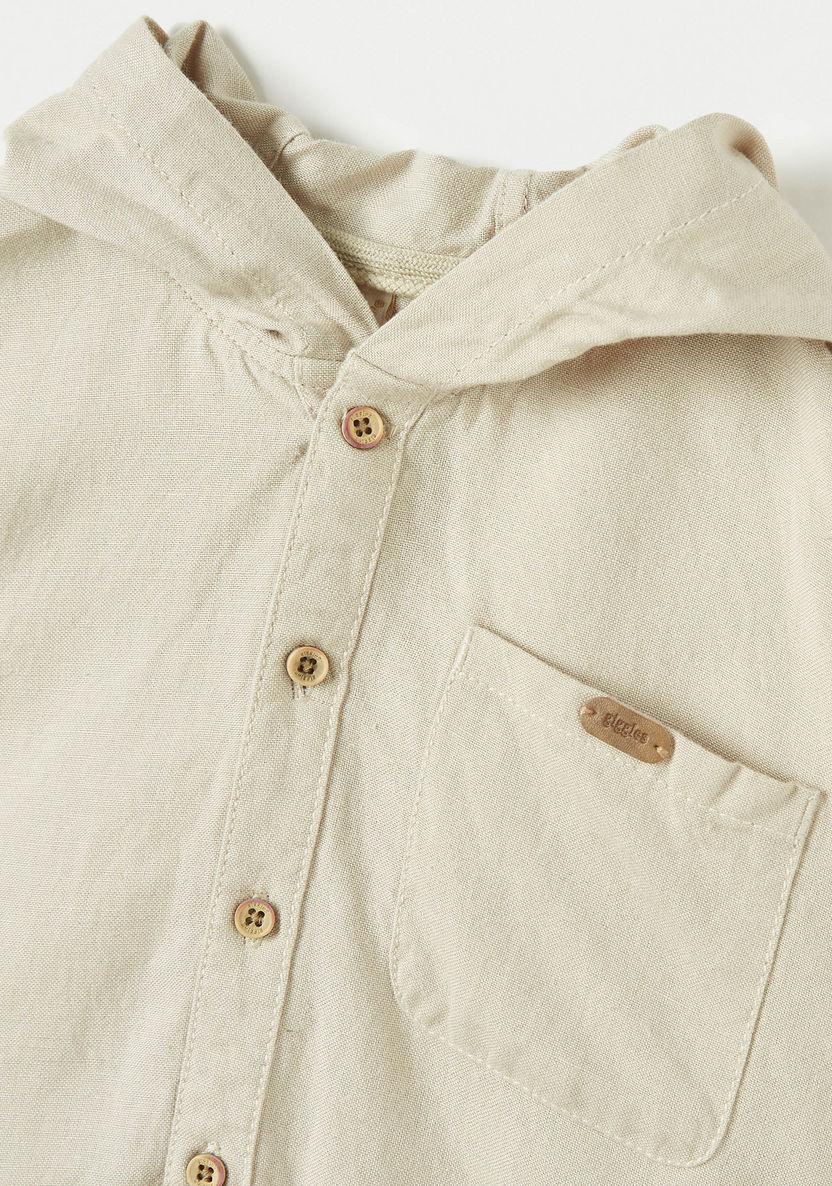 Giggles Textured Shirt with Hood and Pocket-Shirts-image-1