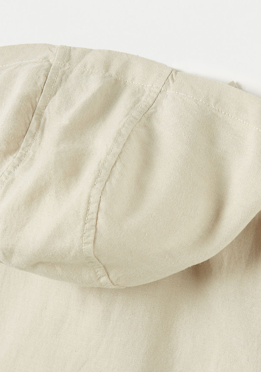 Giggles Textured Shirt with Hood and Pocket-Shirts-image-2
