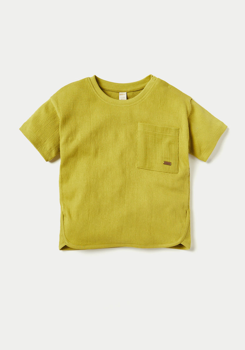 Juniors Textured T-shirt and Shorts Set-Clothes Sets-image-1