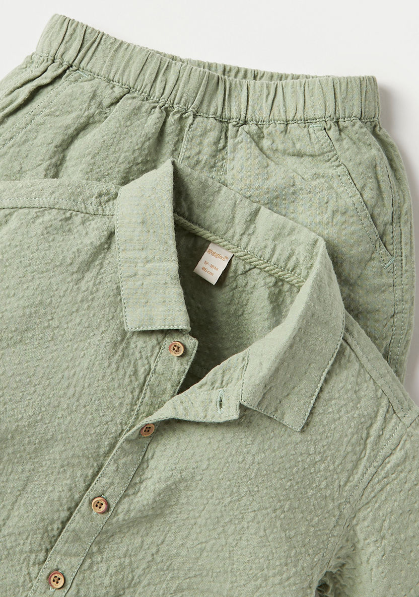 Giggles Textured Shirt and Shorts Set-Clothes Sets-image-3