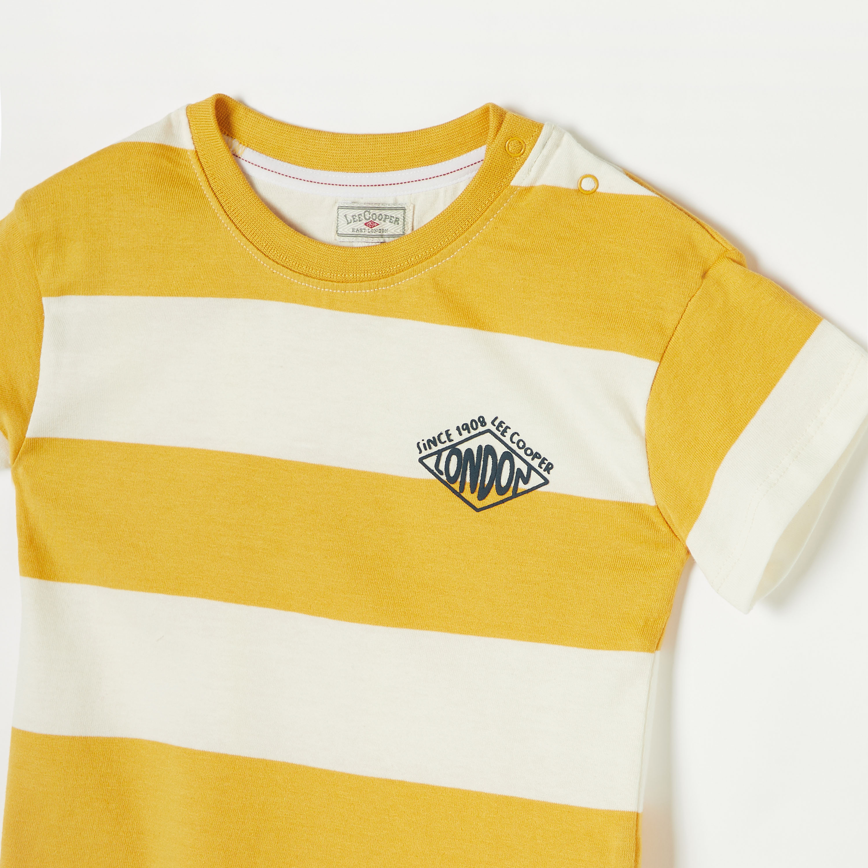 Lee Cooper Striped T-shirt with Short Sleeves-baby-boys-clothing-tshirtsandpolos-image-2