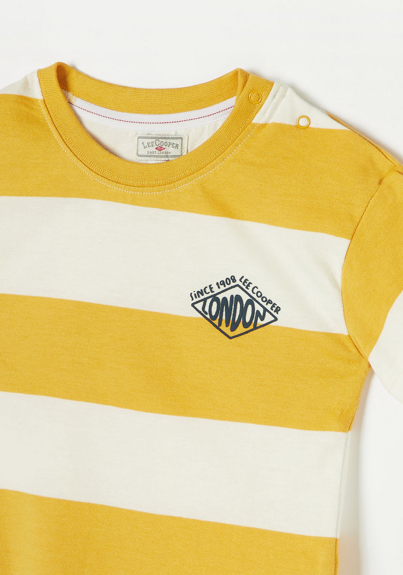 Lee Cooper Striped T-shirt with Short Sleeves-T Shirts-image-1