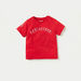 Lee Cooper Logo Print T-shirt and Denim Dungaree Set-Clothes Sets-thumbnailMobile-1