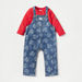 Lee Cooper Printed Dungaree and Solid T-shirt Set-Clothes Sets-thumbnailMobile-0