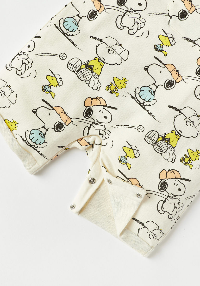 All-Over Snoopy Dog Print Dungaree and T-shirt Set-Clothes Sets-image-4