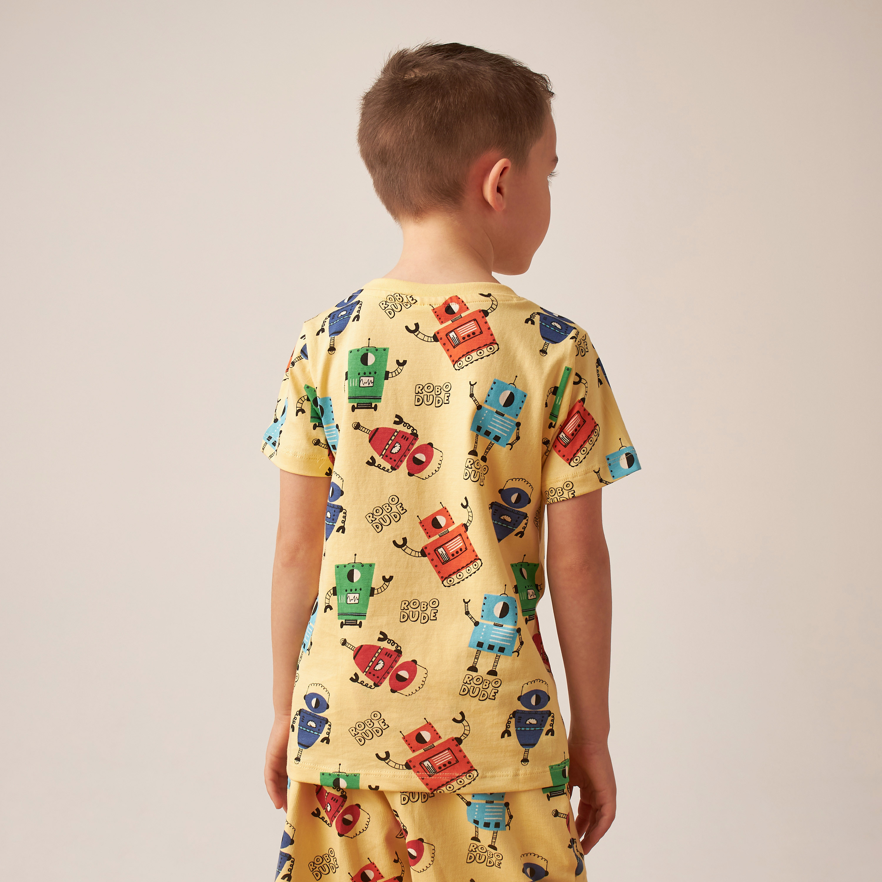 Juniors All-Over Robot Print T-shirt with Short Sleeves and Crew Neck-boys-clothing-tshirtsandpolos-image-4