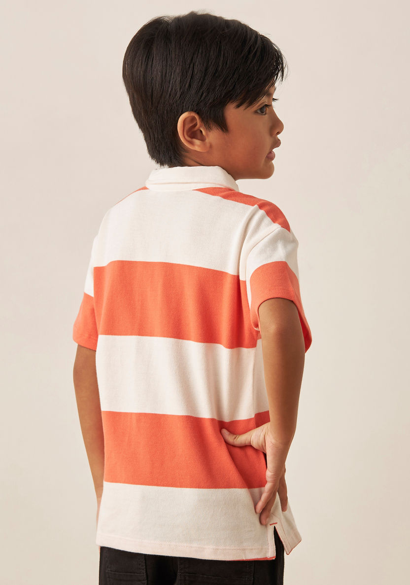 Juniors Stripes Polo T-shirt with Short Sleeves-T Shirts-image-3