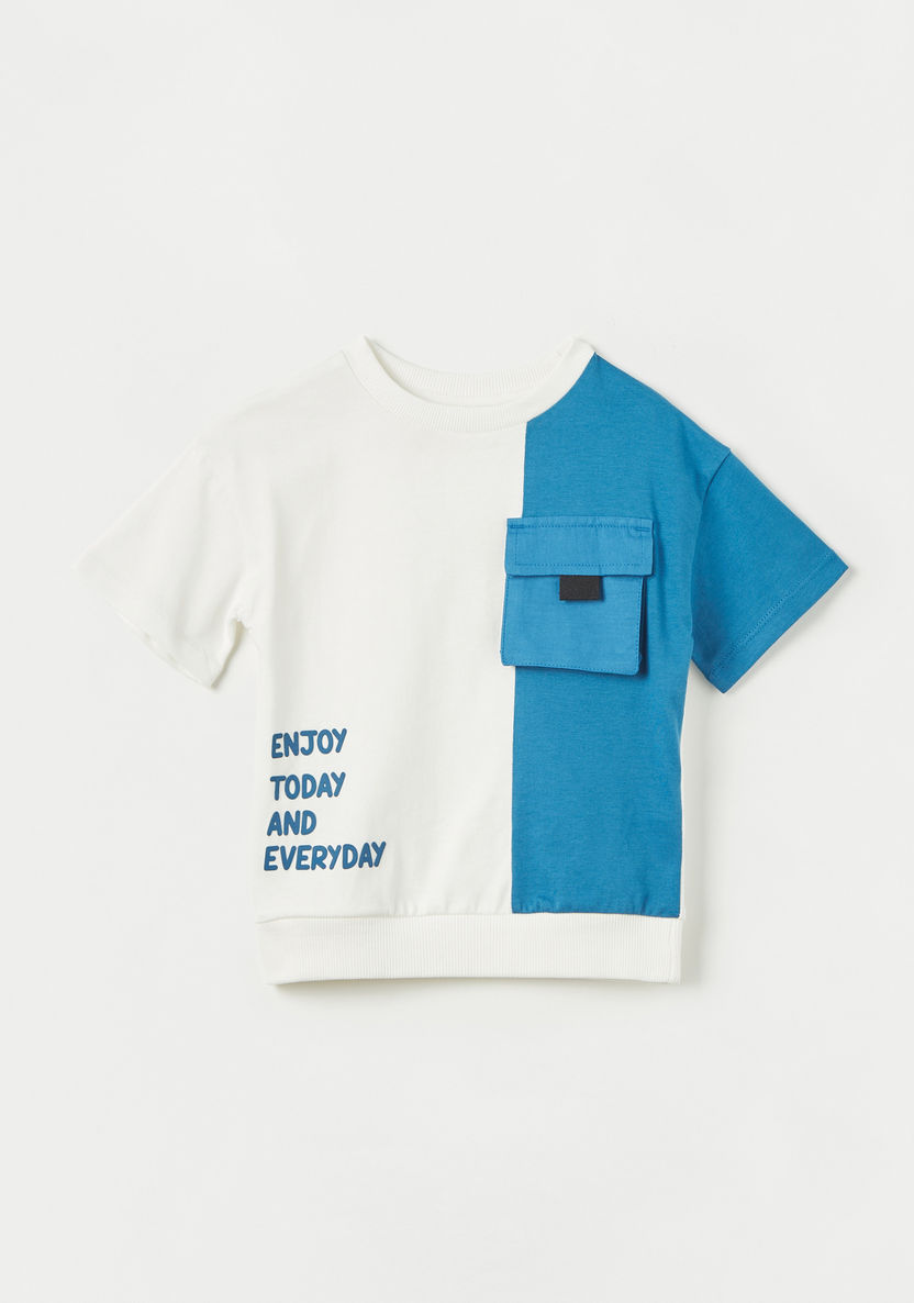 Juniors Colourblock T-shirt with Pocket-T Shirts-image-0