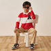 Juniors Striped T-shirt with Collar and Long Sleeves-T Shirts-thumbnailMobile-1