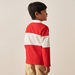 Juniors Striped T-shirt with Collar and Long Sleeves-T Shirts-thumbnailMobile-2