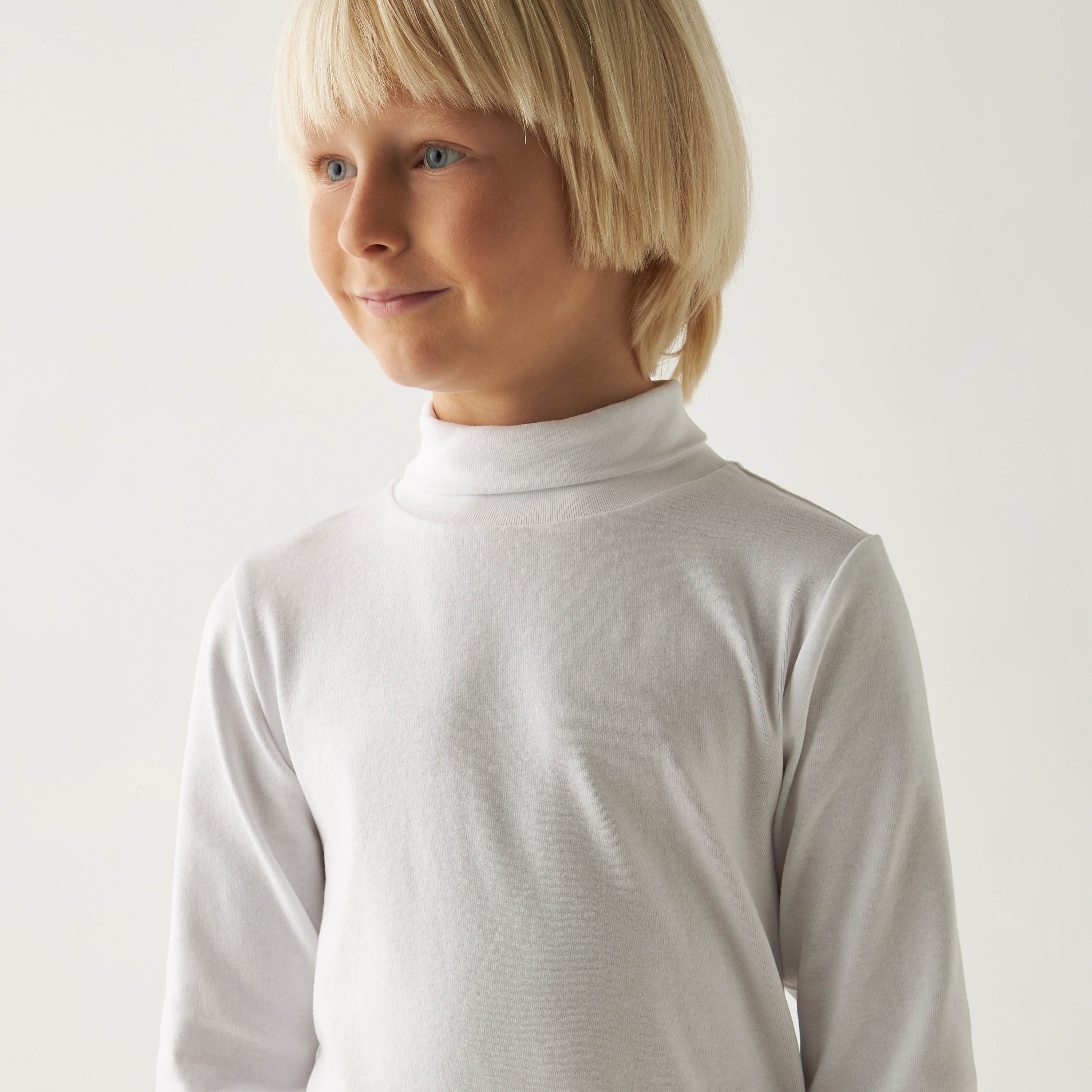 تيشيرت سادة بياقة عالية وأكمام طويلة من جونيورز-baby-boys-clothing-tshirtsandpolos-image-3