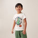 Juniors Dinosaur Print T-shirt with Crew Neck and Short Sleeves-T Shirts-thumbnail-0