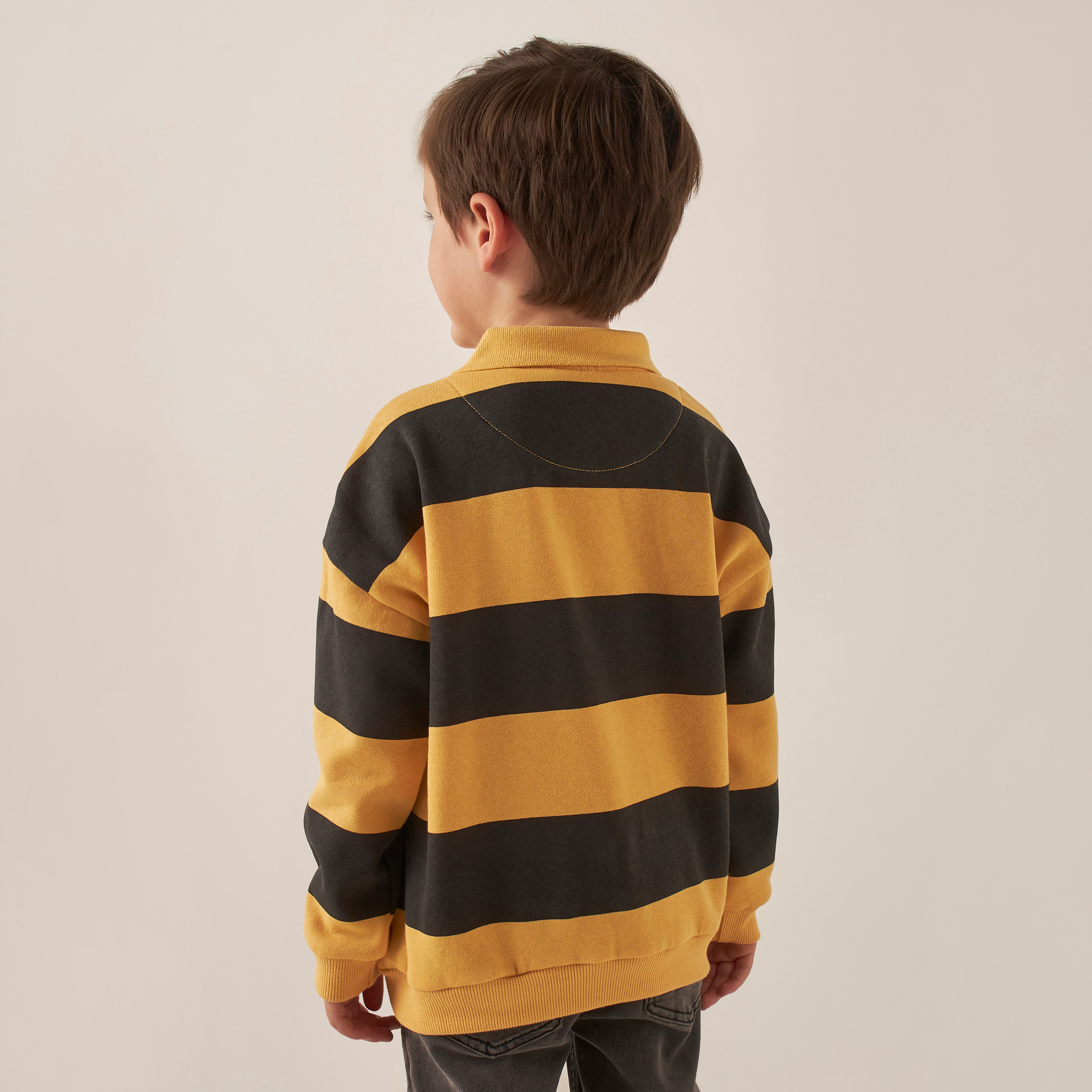 تيشيرت بولو مخطط بأكمام طويلة من جونيورز-boys-clothing-tshirtsandpolos-image-3