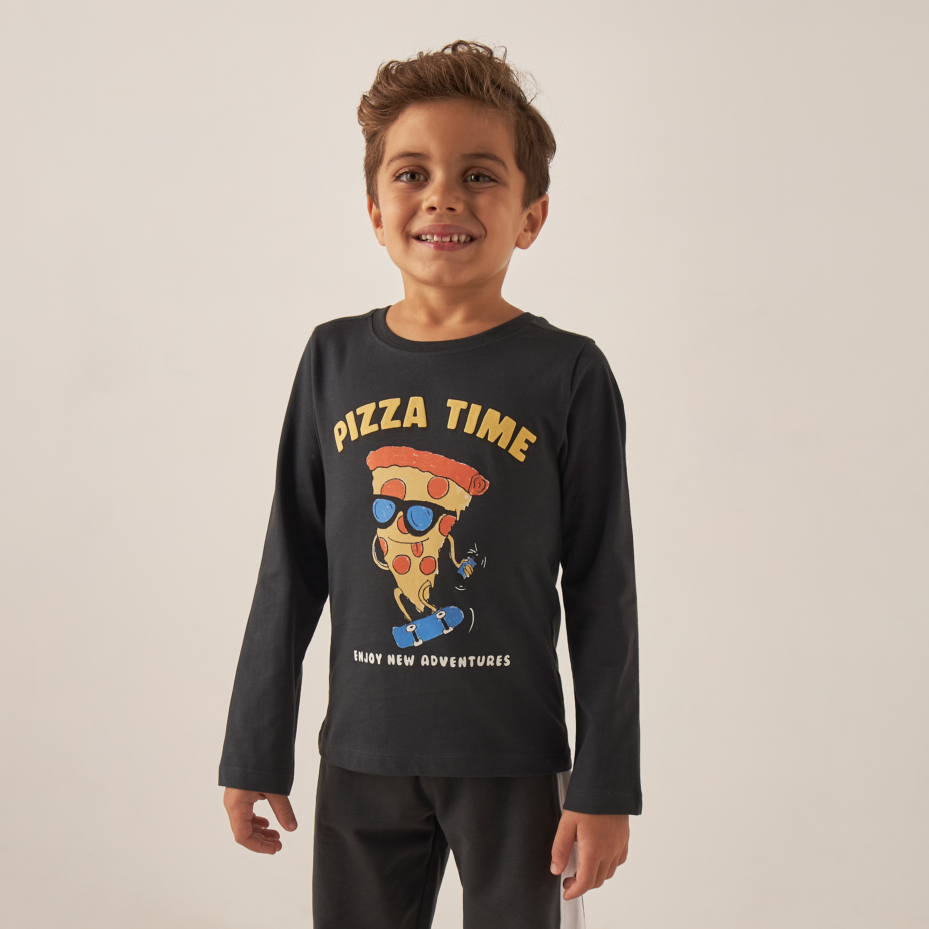 Juniors Printed T-shirt with Long Sleeves-boys-clothing-tshirtsandpolos-image-1