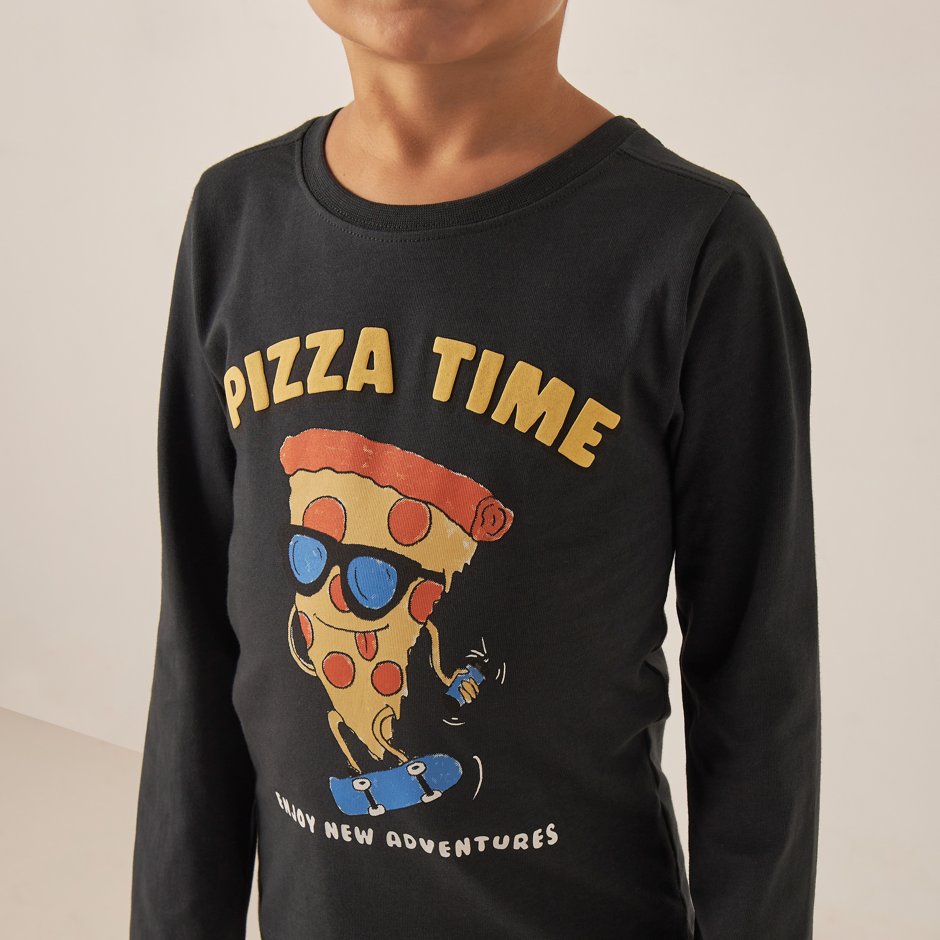 Juniors Printed T-shirt with Long Sleeves-boys-clothing-tshirtsandpolos-image-3