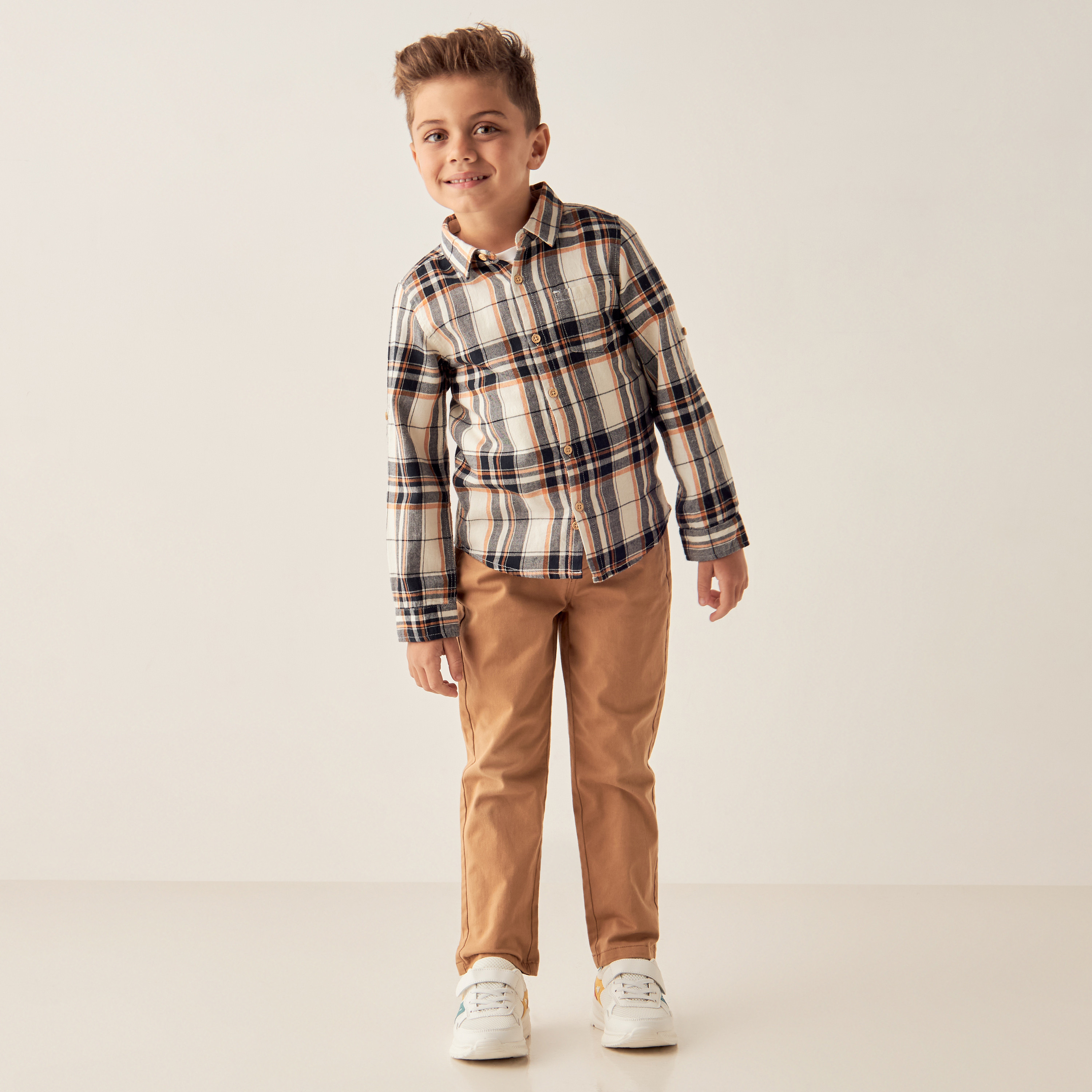 قميص كاروهات بأكمام طويلة وجيب من جونيورز-boys-clothing-shirts-image-2
