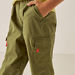 Juniors Solid Cargo Joggers with Elasticated Waistband-Pants-thumbnailMobile-2
