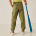 Juniors Solid Cargo Joggers with Elasticated Waistband-Pants-thumbnail-3