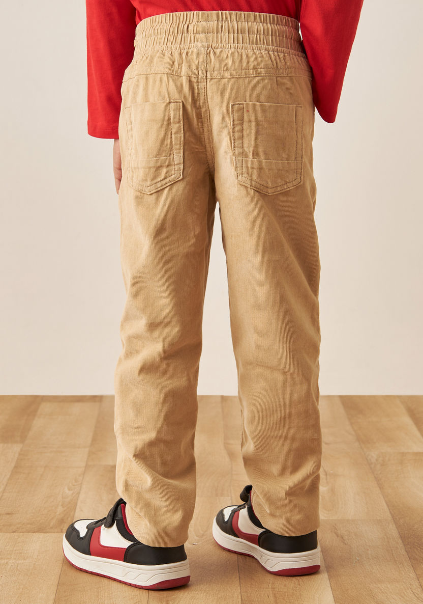 Juniors Textured Pants with Drawstring Closure and Pockets-Pants-image-2