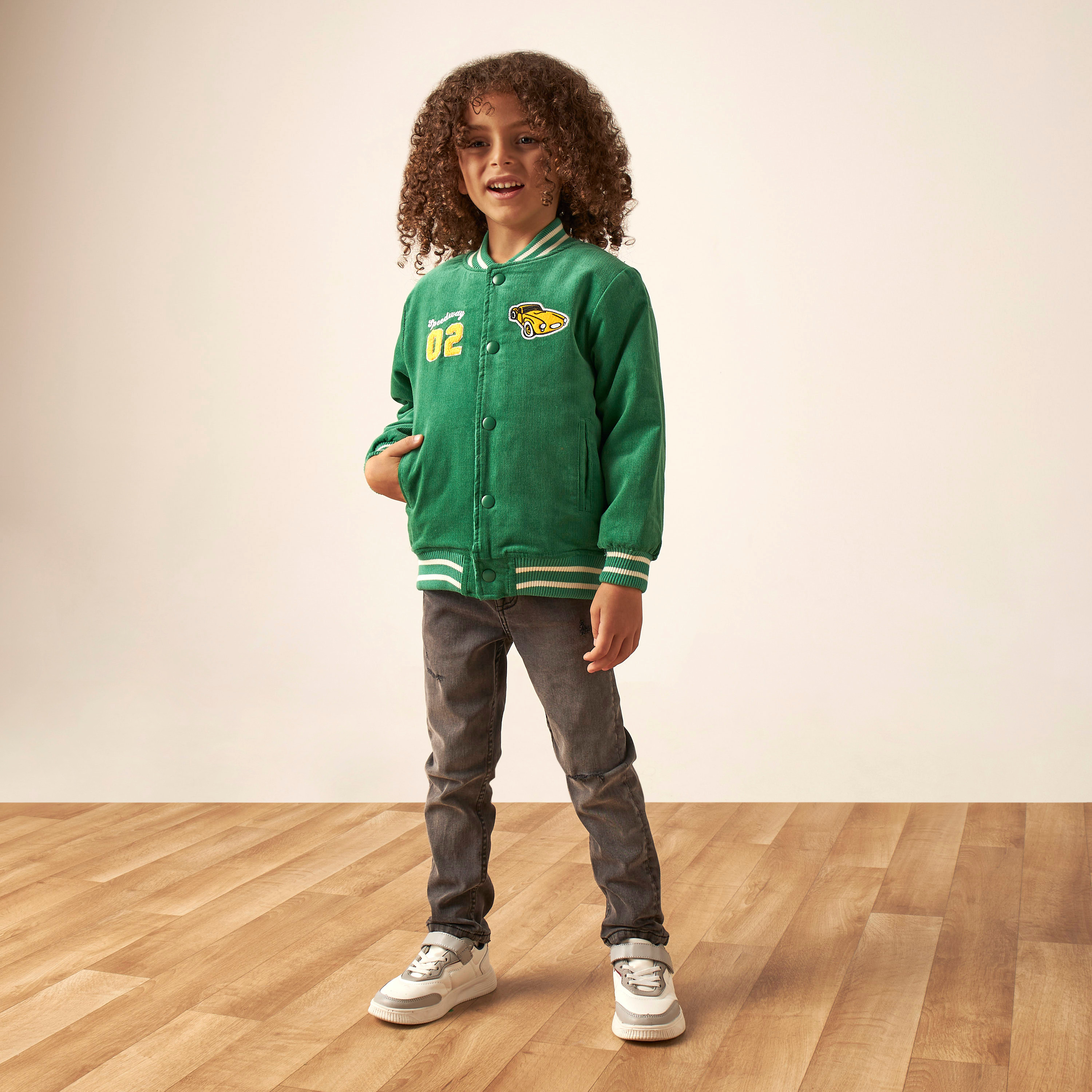 Juniors Applique Detail Varsity Jacket with Long Sleeves-baby-boys-clothing-winterwear-jacketsandblazers-image-2
