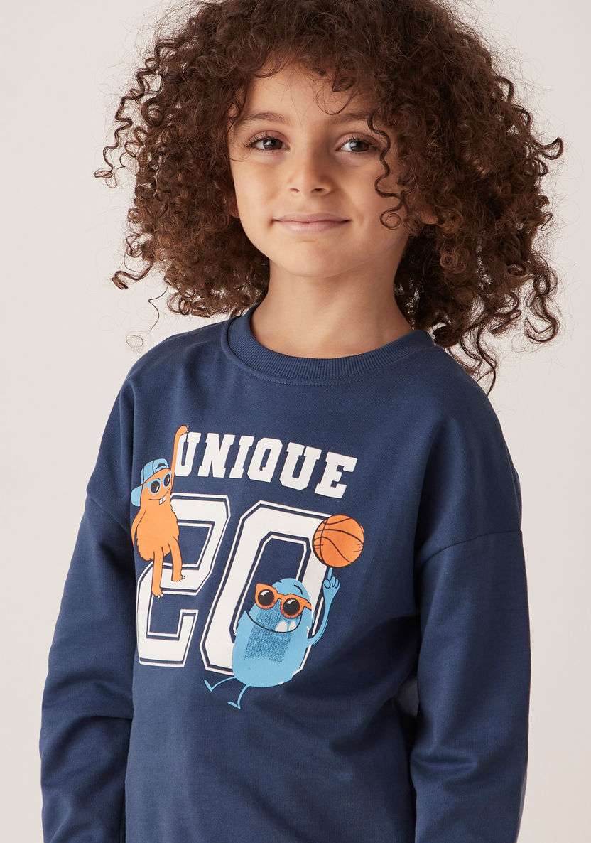Juniors Graphic Print Pullover with Long Sleeves-Sweaters and Cardigans-image-3