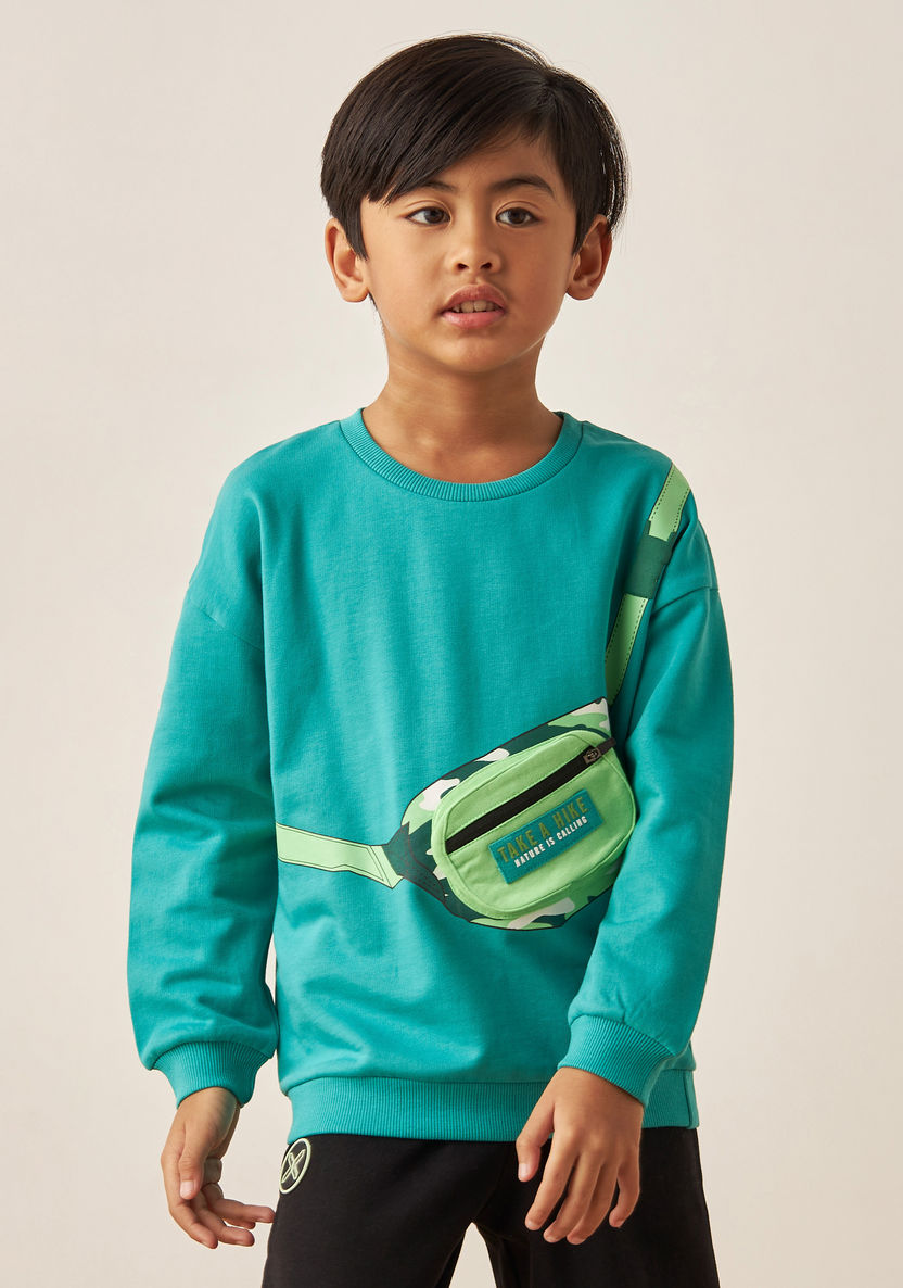 Juniors Printed Sweatshirt with Long Sleeves-Sweatshirts-image-0