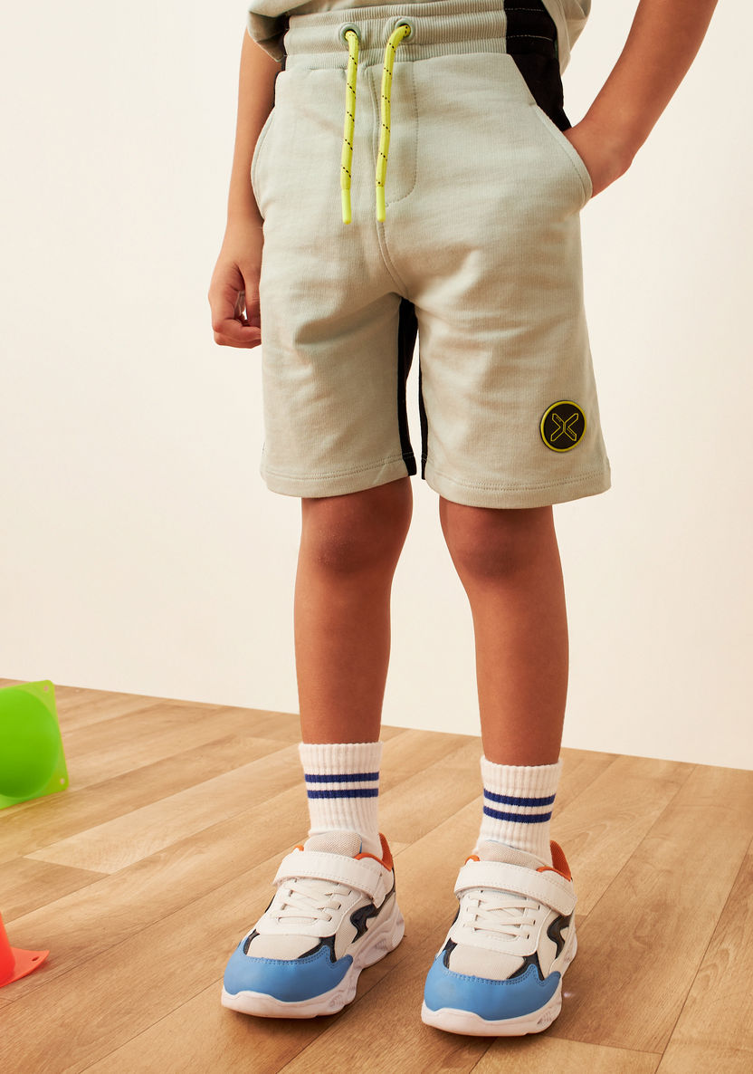 Juniors Panelled Hooded T-shirt and Shorts Set-Clothes Sets-image-2