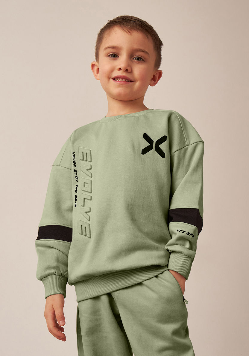 Juniors Printed Sweatshirt and Joggers Set-Clothes Sets-image-1