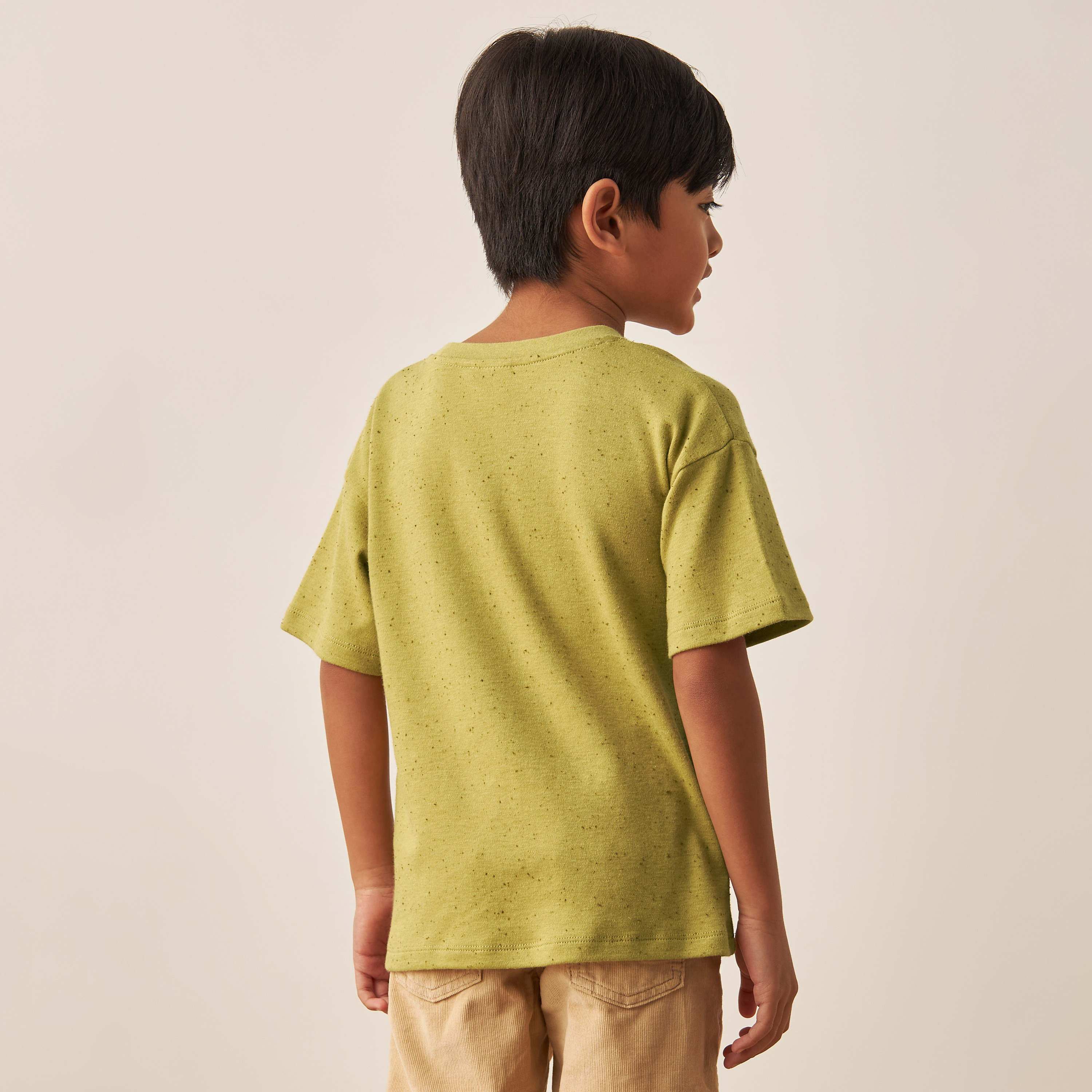 Eligo Printed T-shirt with Drop Shoulder Sleeves and Flap Pocket-boys-clothing-tshirtsandpolos-image-4