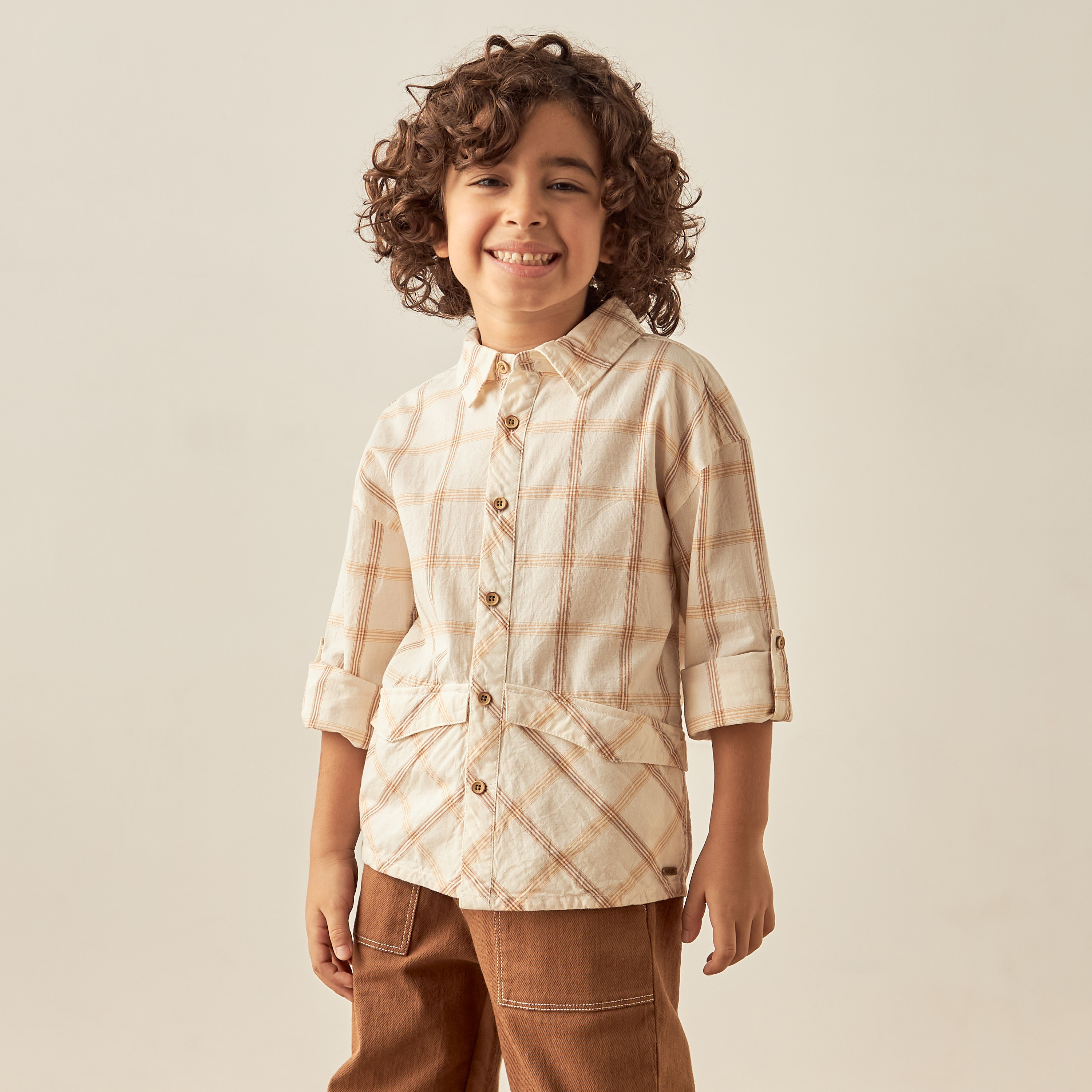 قميص مربعات بأكمام طويلة وجيوب من إليجو-boys-clothing-shirts-image-1