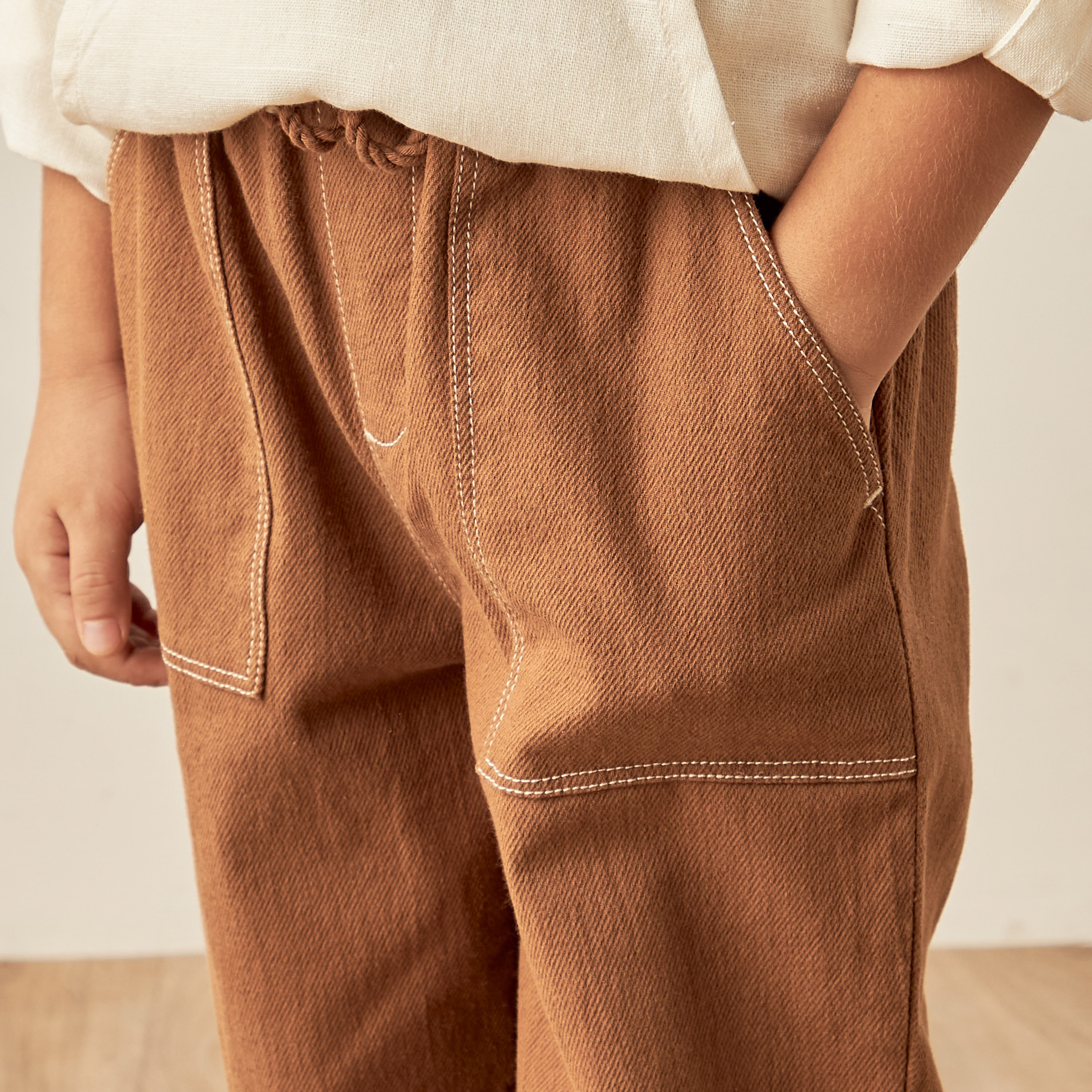 بنطلون سادة بجيوب ورباط إغلاق من إليجو-boys-clothing-bottoms-trousers-image-3
