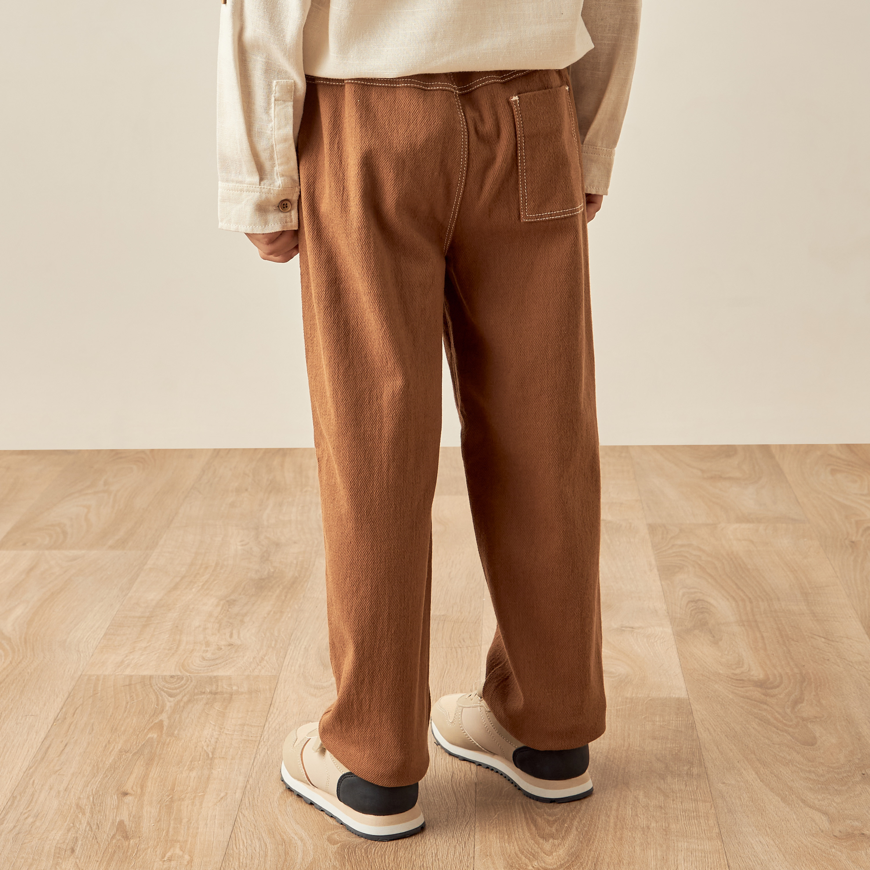 بنطلون سادة بجيوب ورباط إغلاق من إليجو-boys-clothing-bottoms-trousers-image-4