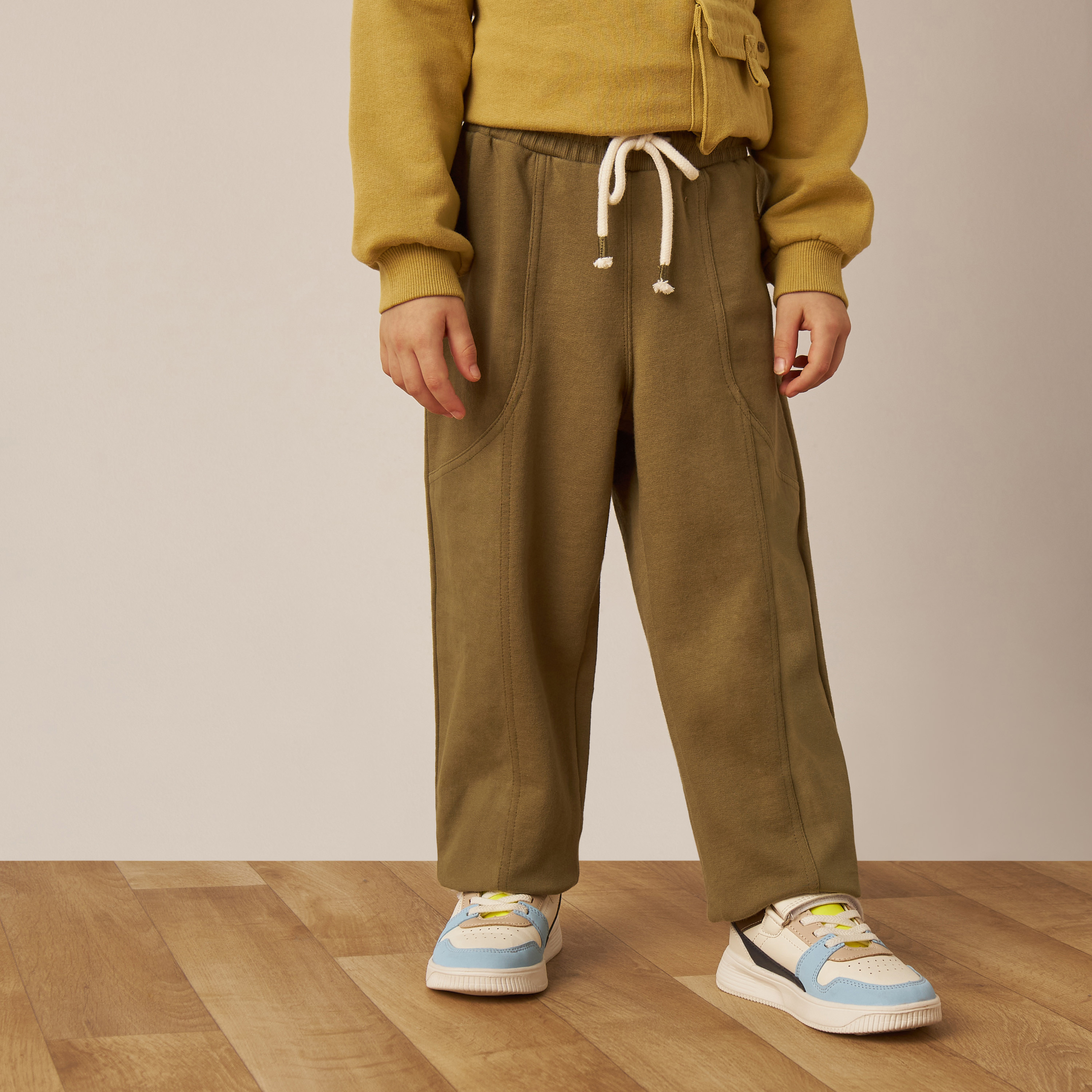 Eligo Solid Joggers with Drawstring Closure-boys-clothing-bottoms-joggersandtrackpants-image-1