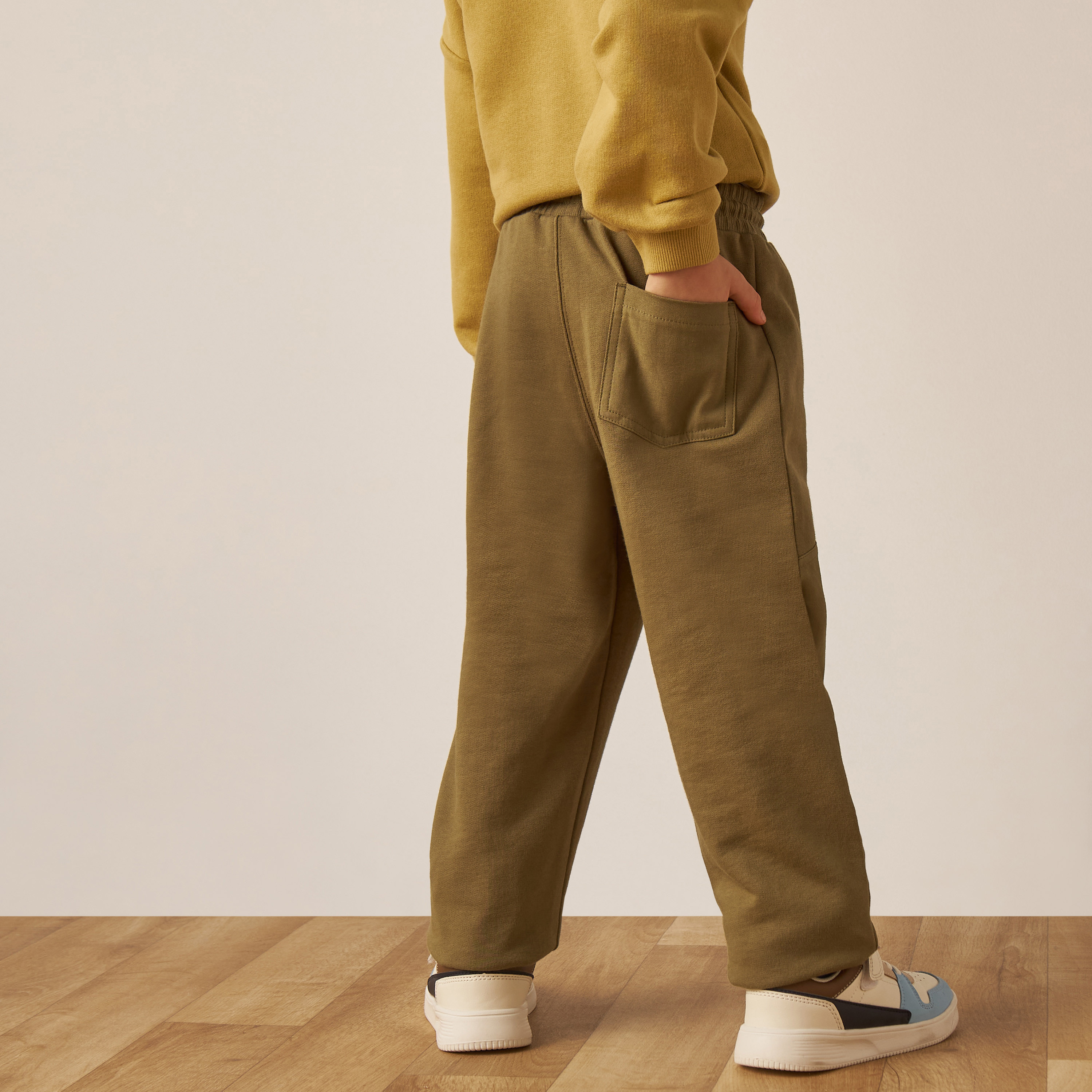 Eligo Solid Joggers with Drawstring Closure-boys-clothing-bottoms-joggersandtrackpants-image-4