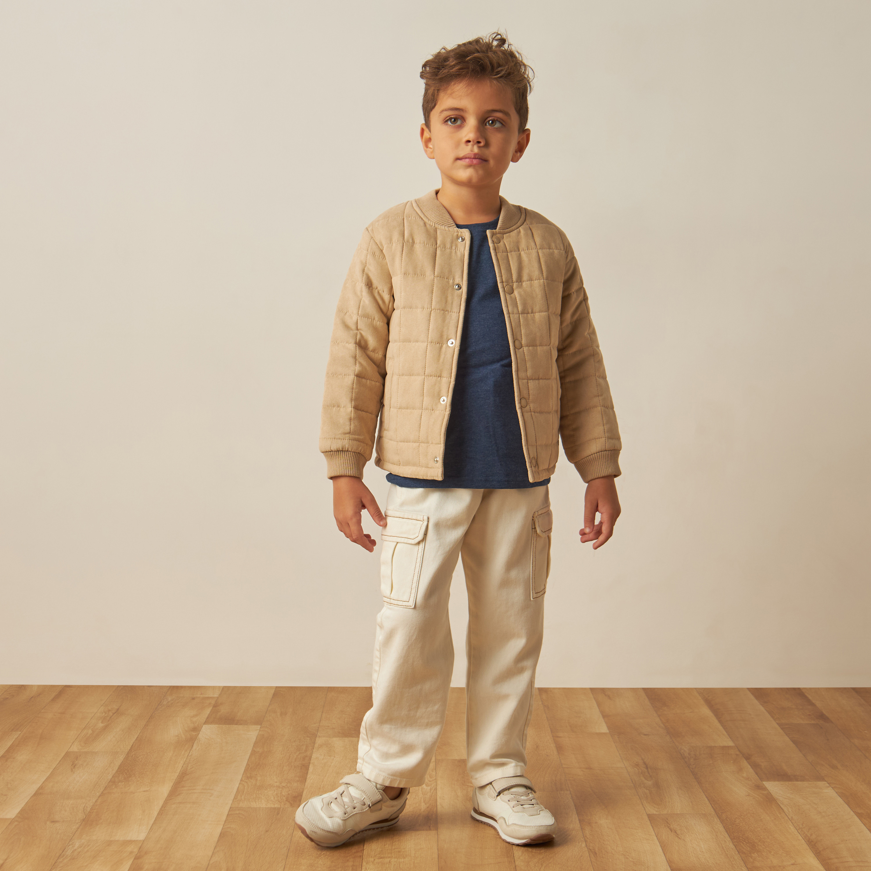 Eligo Quilted Jacket with Long Sleeves and Snap Button Closure-boys-clothing-jacketsandcoats-image-2