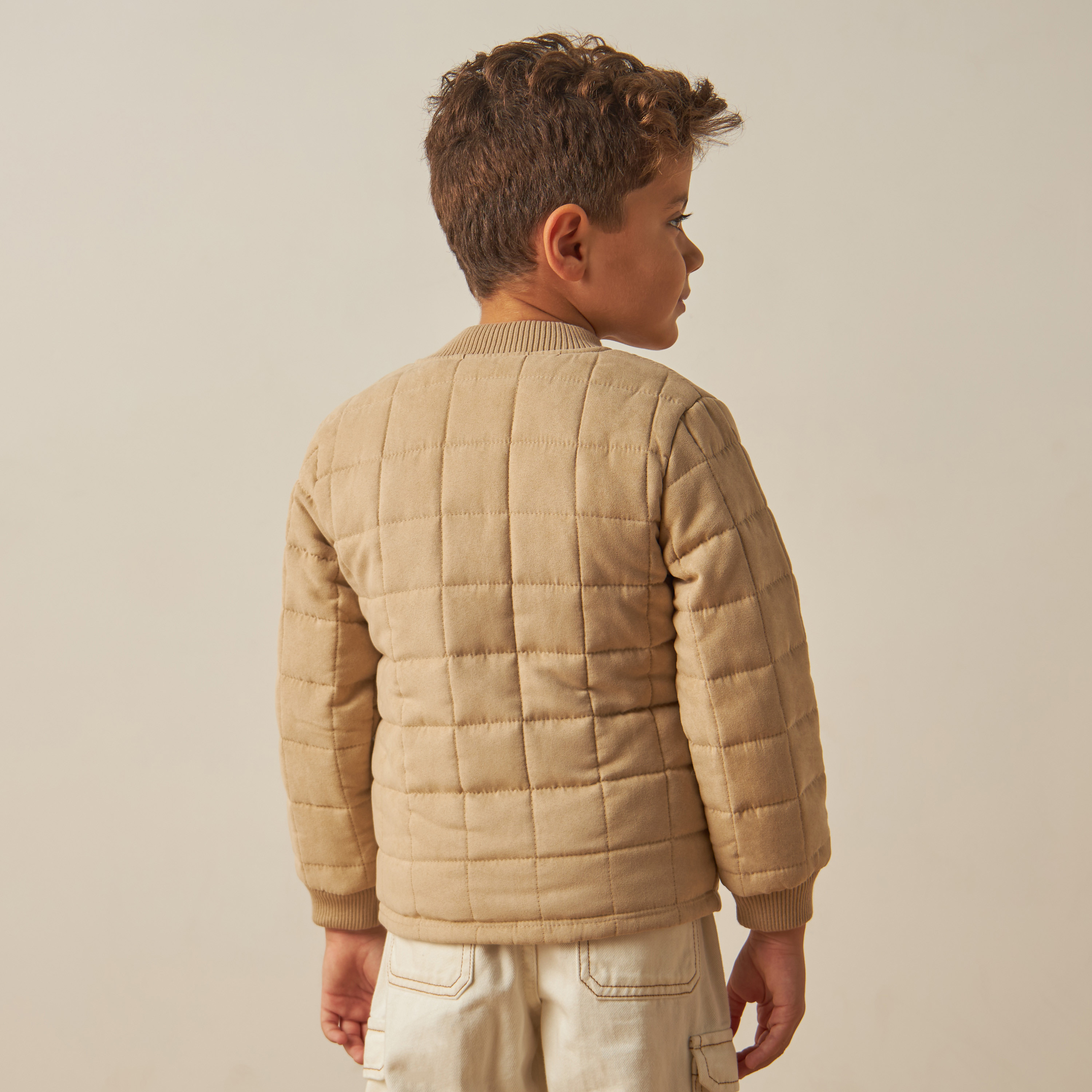 Eligo Quilted Jacket with Long Sleeves and Snap Button Closure-boys-clothing-jacketsandcoats-image-3
