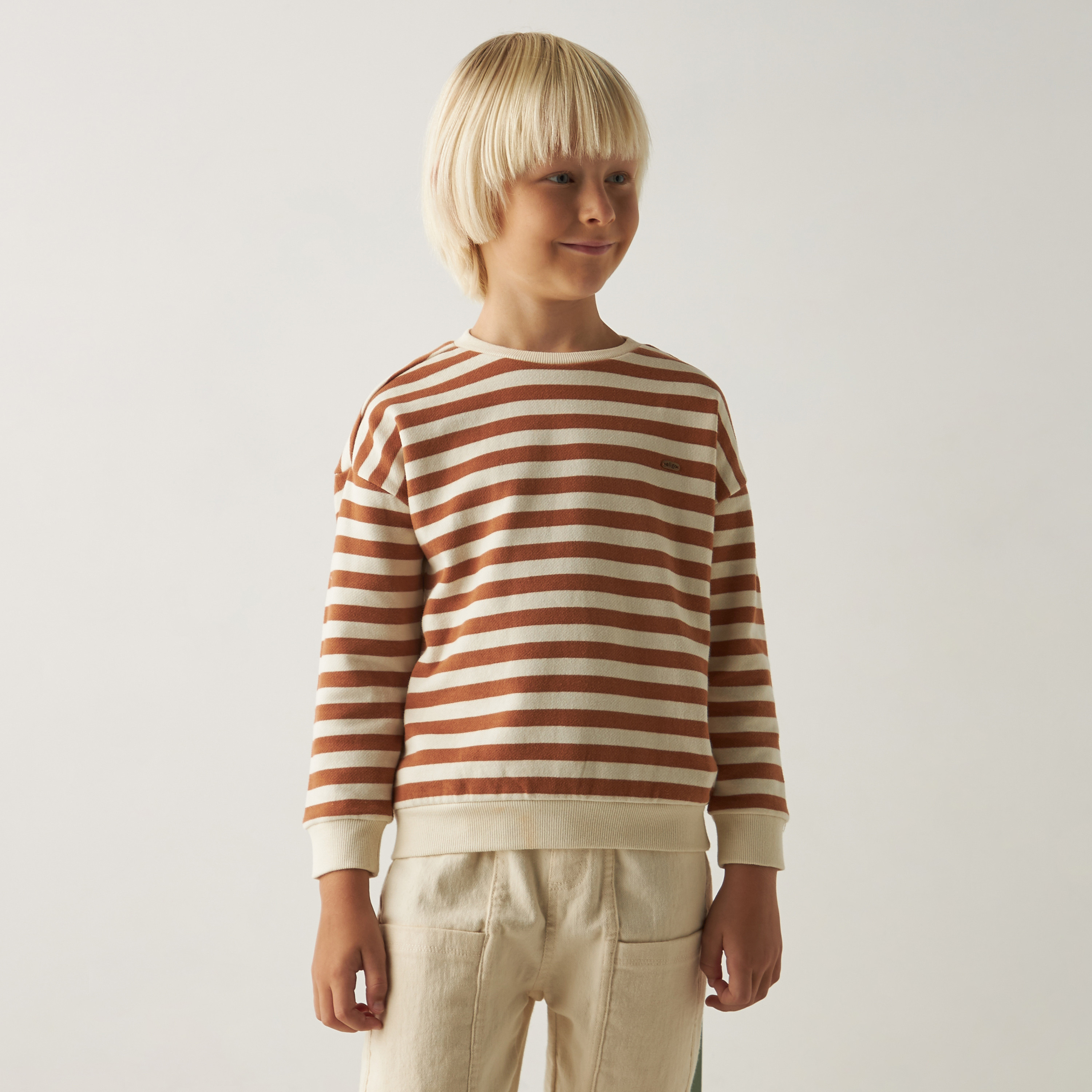 Eligo Striped Pullover with Crew Neck and Long Sleeves-boys-clothing-jumpersandcardigans-image-1