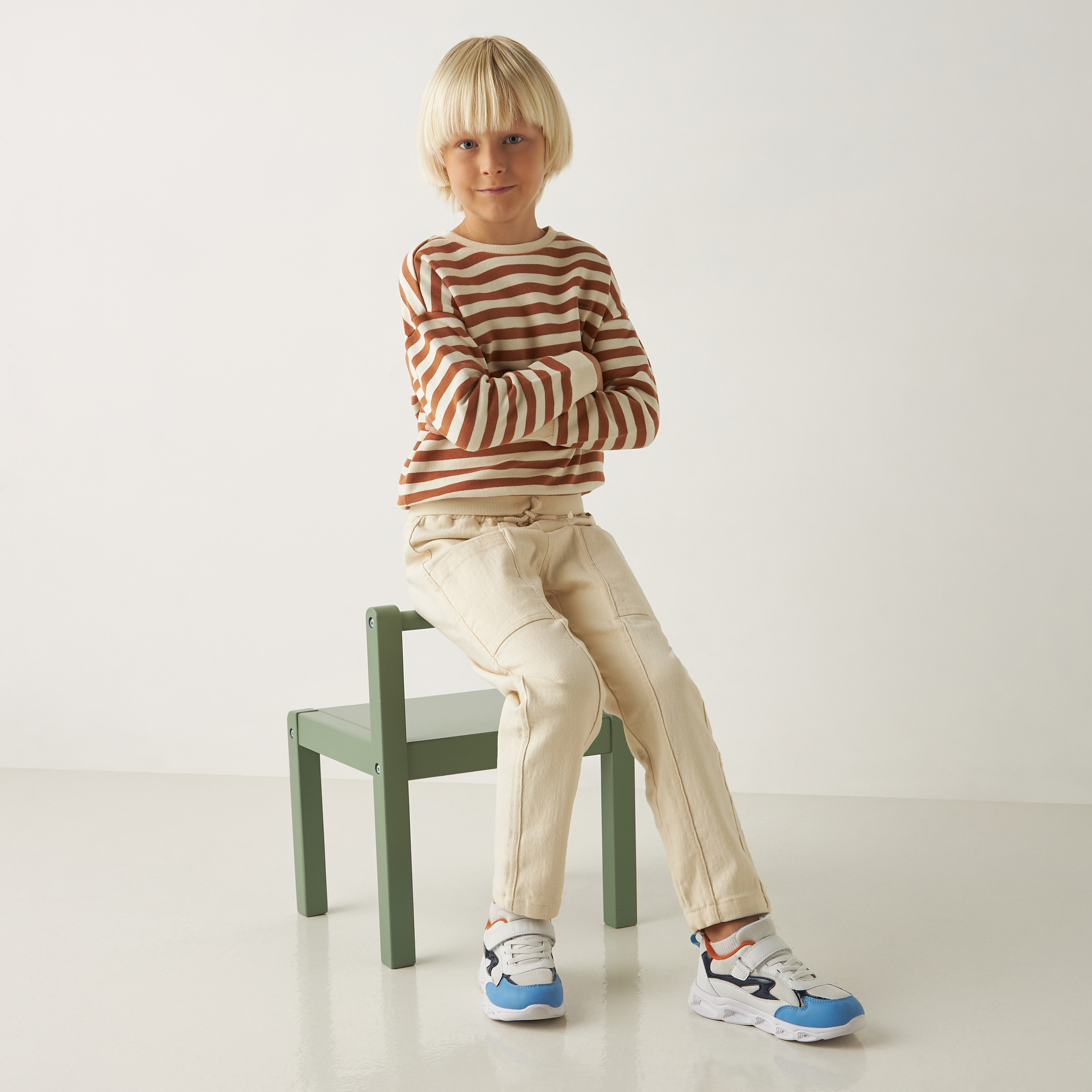 Eligo Striped Pullover with Crew Neck and Long Sleeves-boys-clothing-jumpersandcardigans-image-2