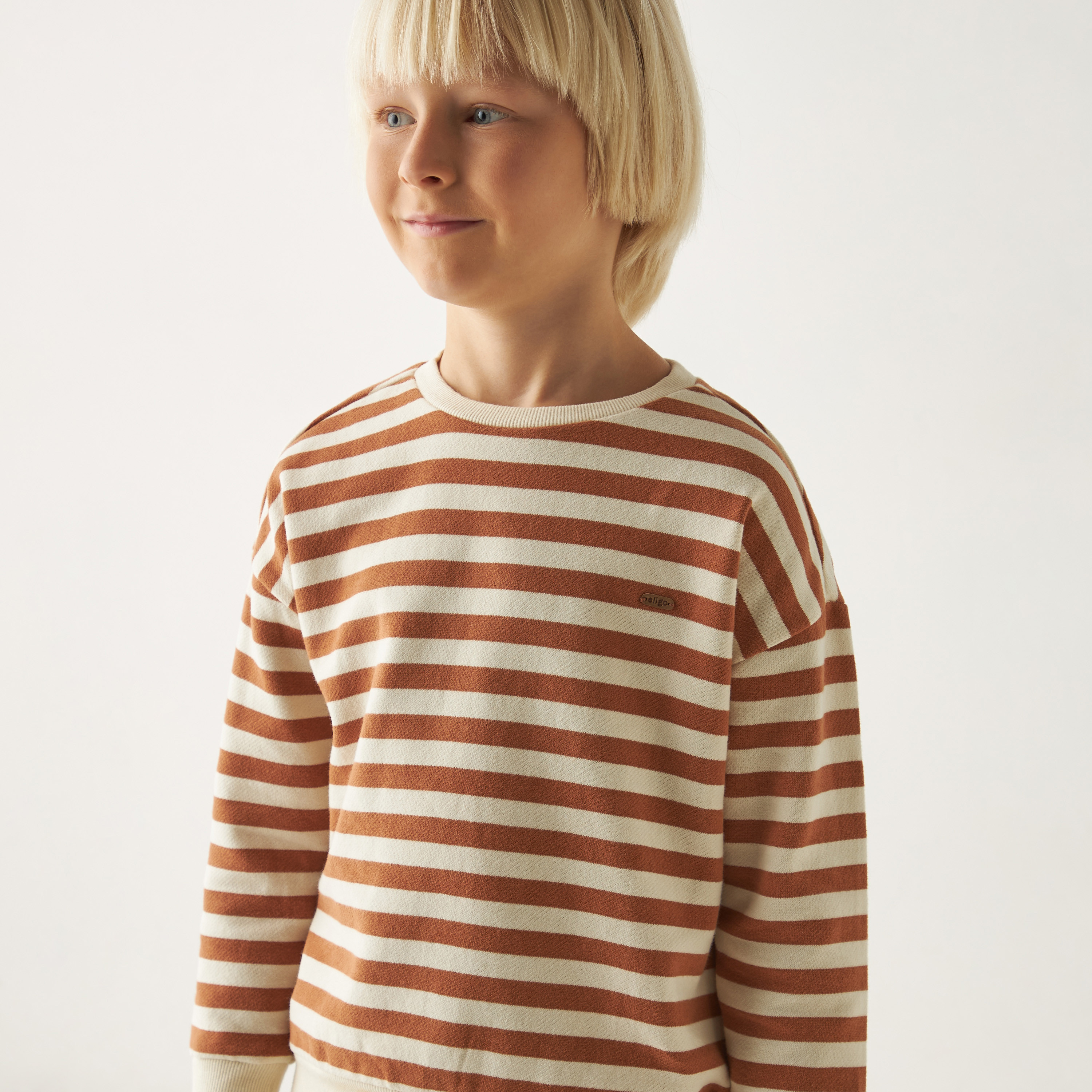 Eligo Striped Pullover with Crew Neck and Long Sleeves-boys-clothing-jumpersandcardigans-image-3