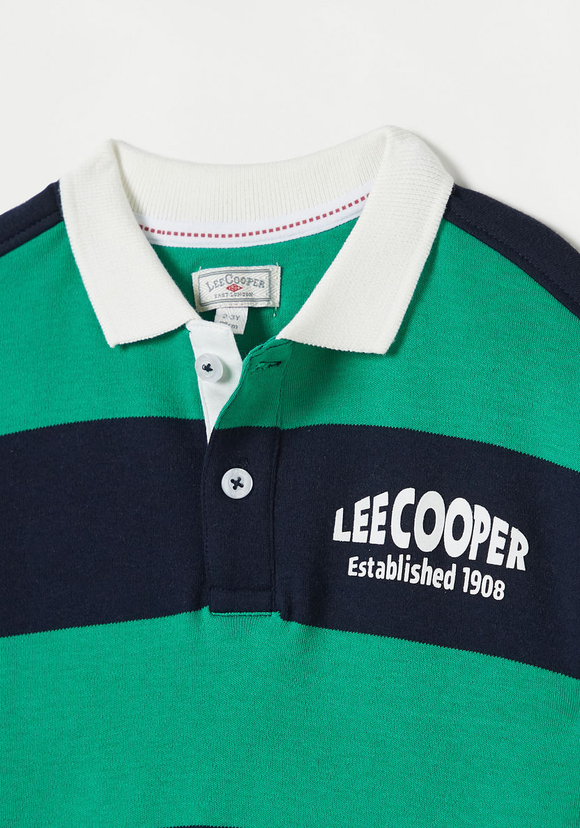 Lee Cooper Striped Polo T-shirt with Short Sleeves-T Shirts-image-1